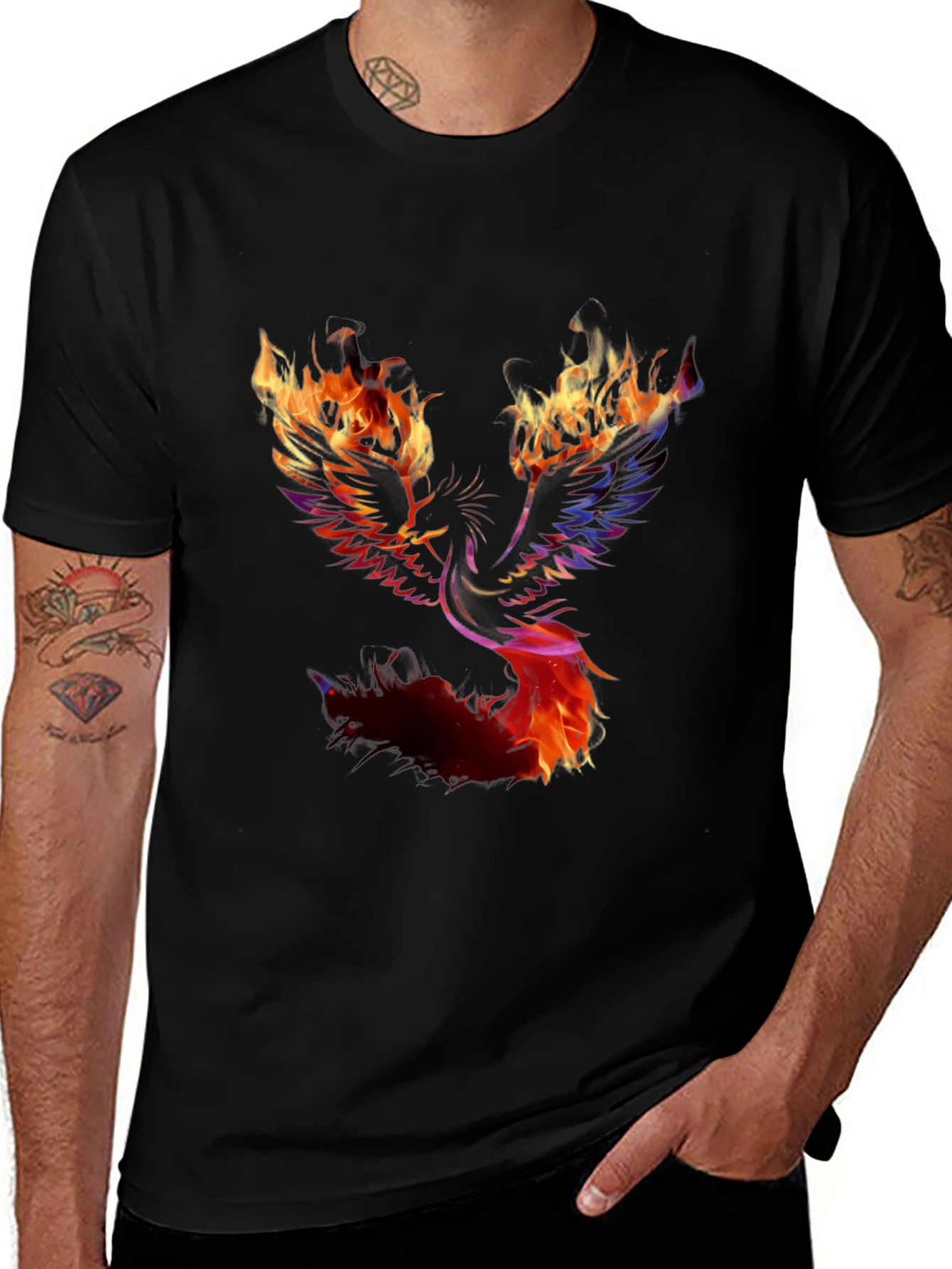 Variant 5 of Fiery Phoenix Graphic Tee - Bold Statement Shirt