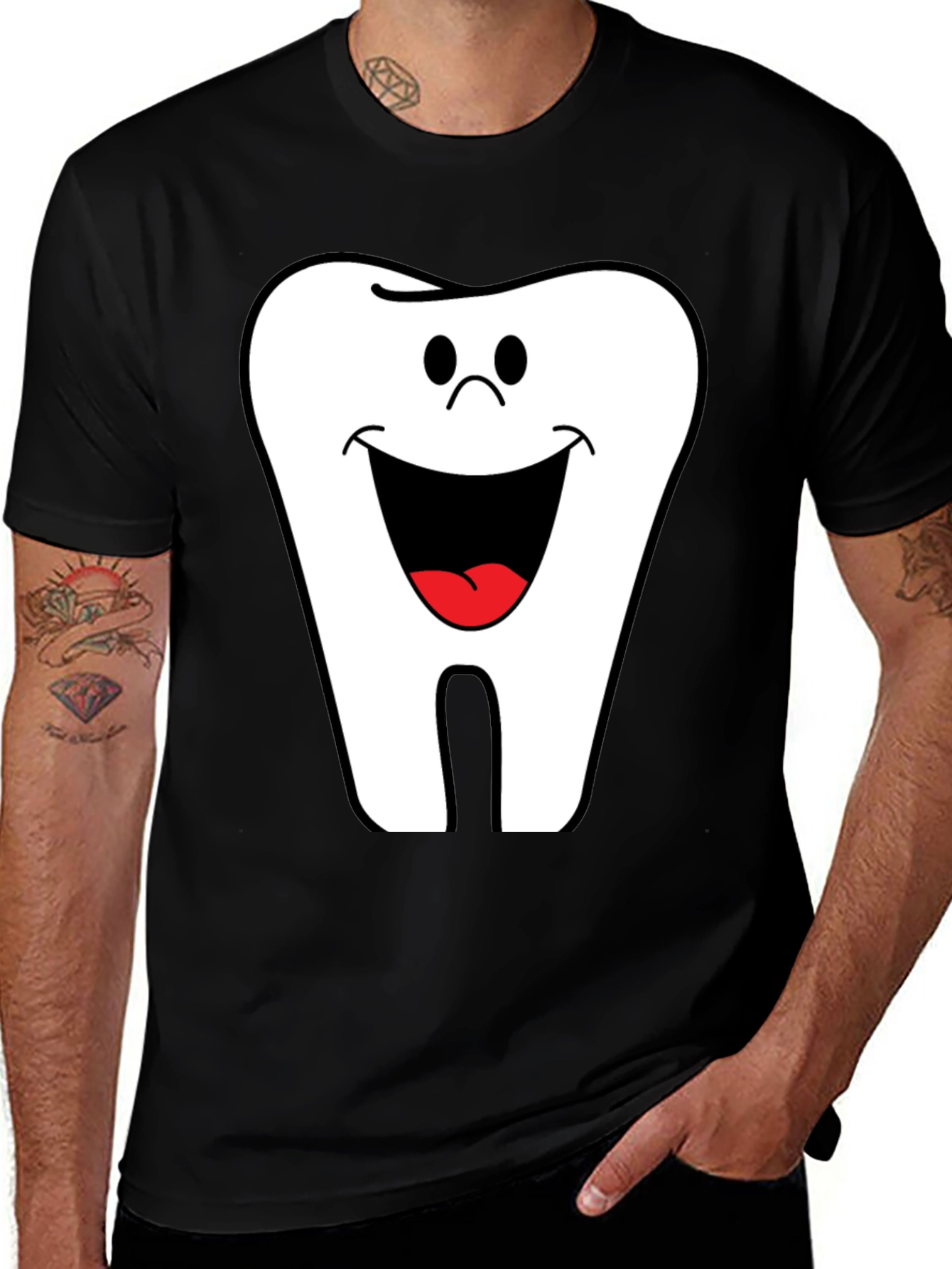 Variant 25 of Funny Tooth Graphic Tee - Black