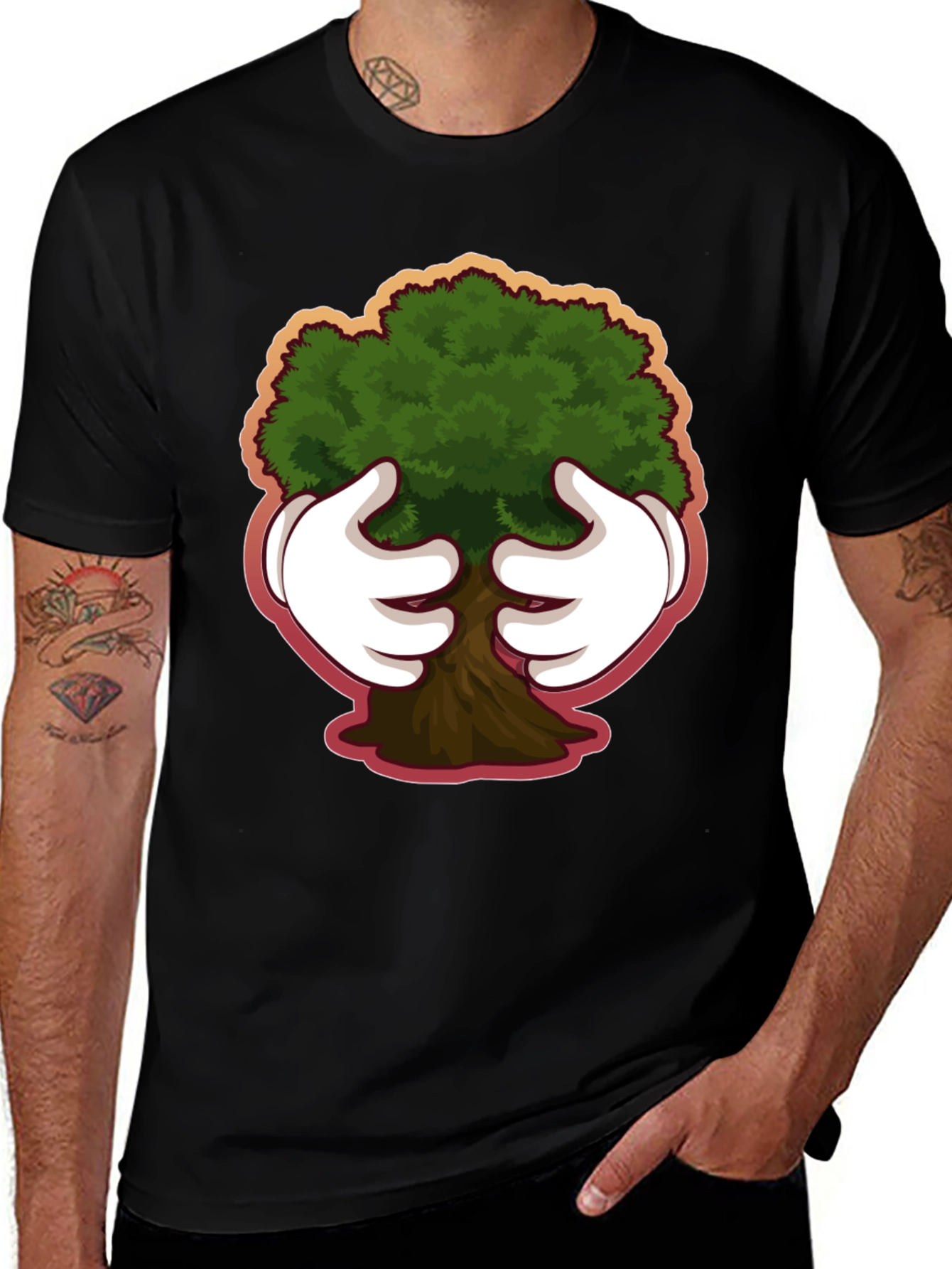Variant 24 of Cartoon Tree Hug T-Shirt