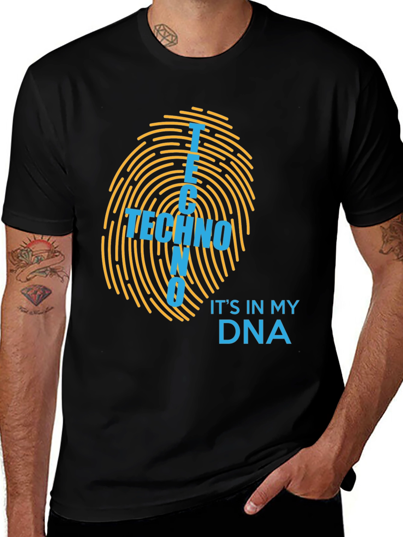Variant 15 of Techno DNA Fingerprint T-Shirt - Music Lover Tee