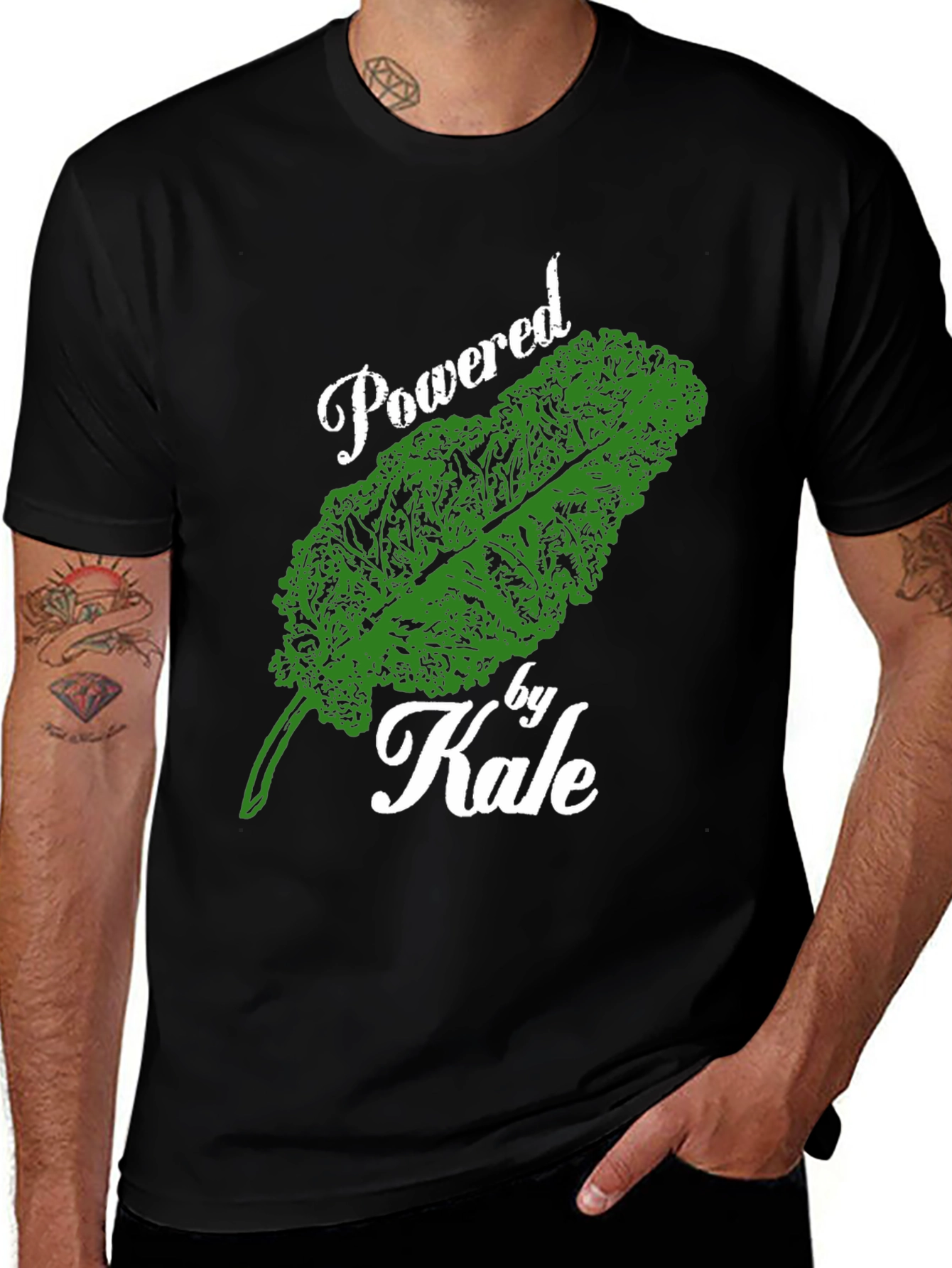 Variant 4 of Powered by Kale T-Shirt - Vegan & Healthy
