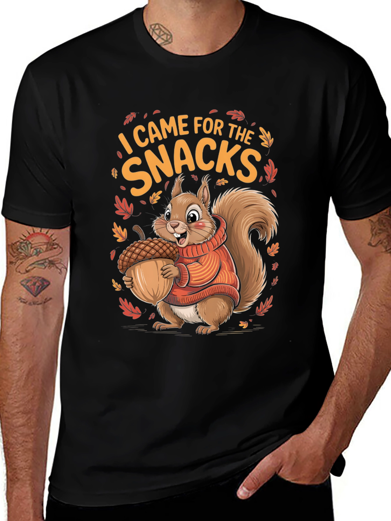 Variant 3 of Fall Squirrel Snacks Graphic T-Shirt
