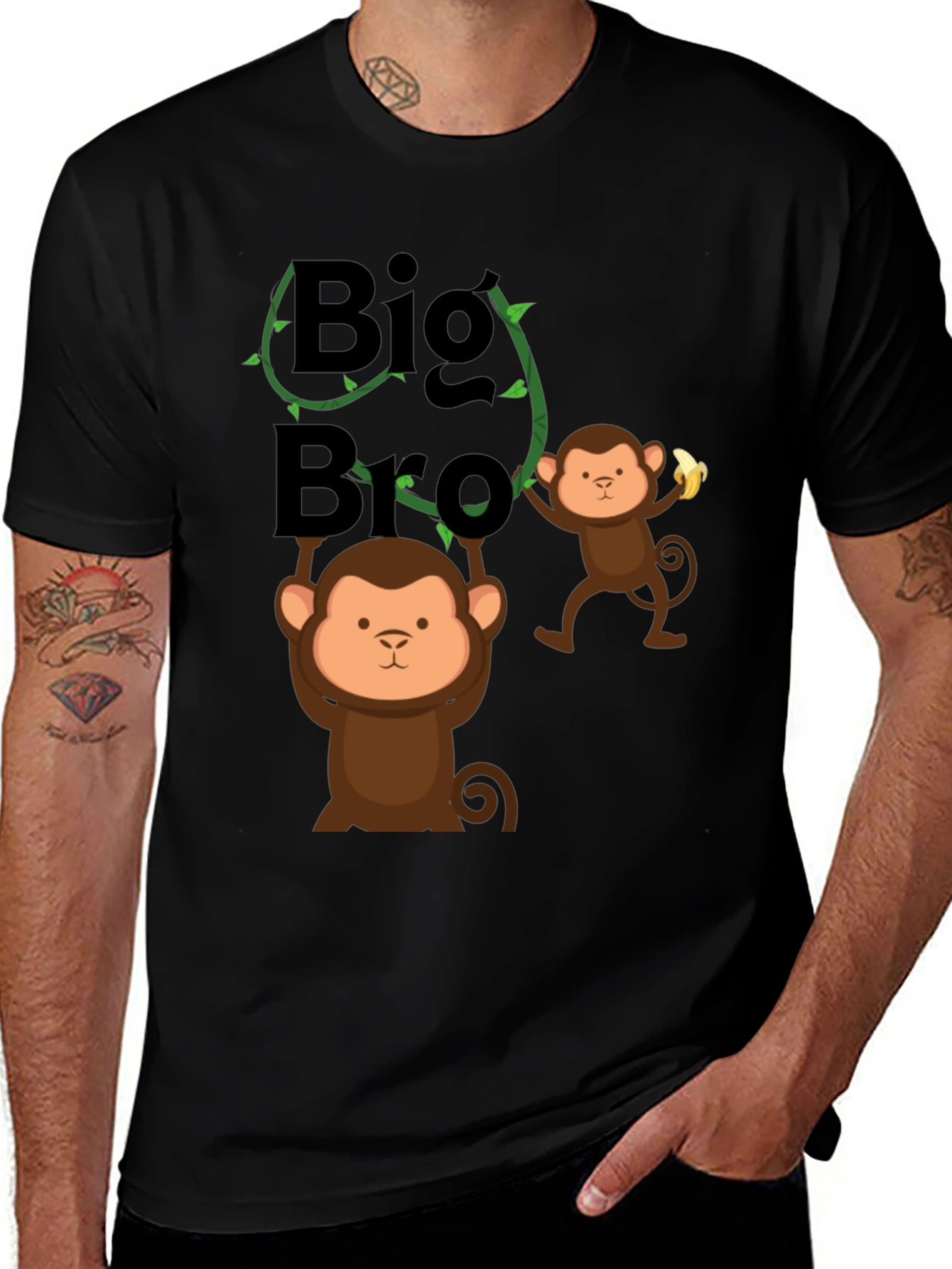 Big Bro Monkey Graphic Tee - Cute Brother T-Shirt