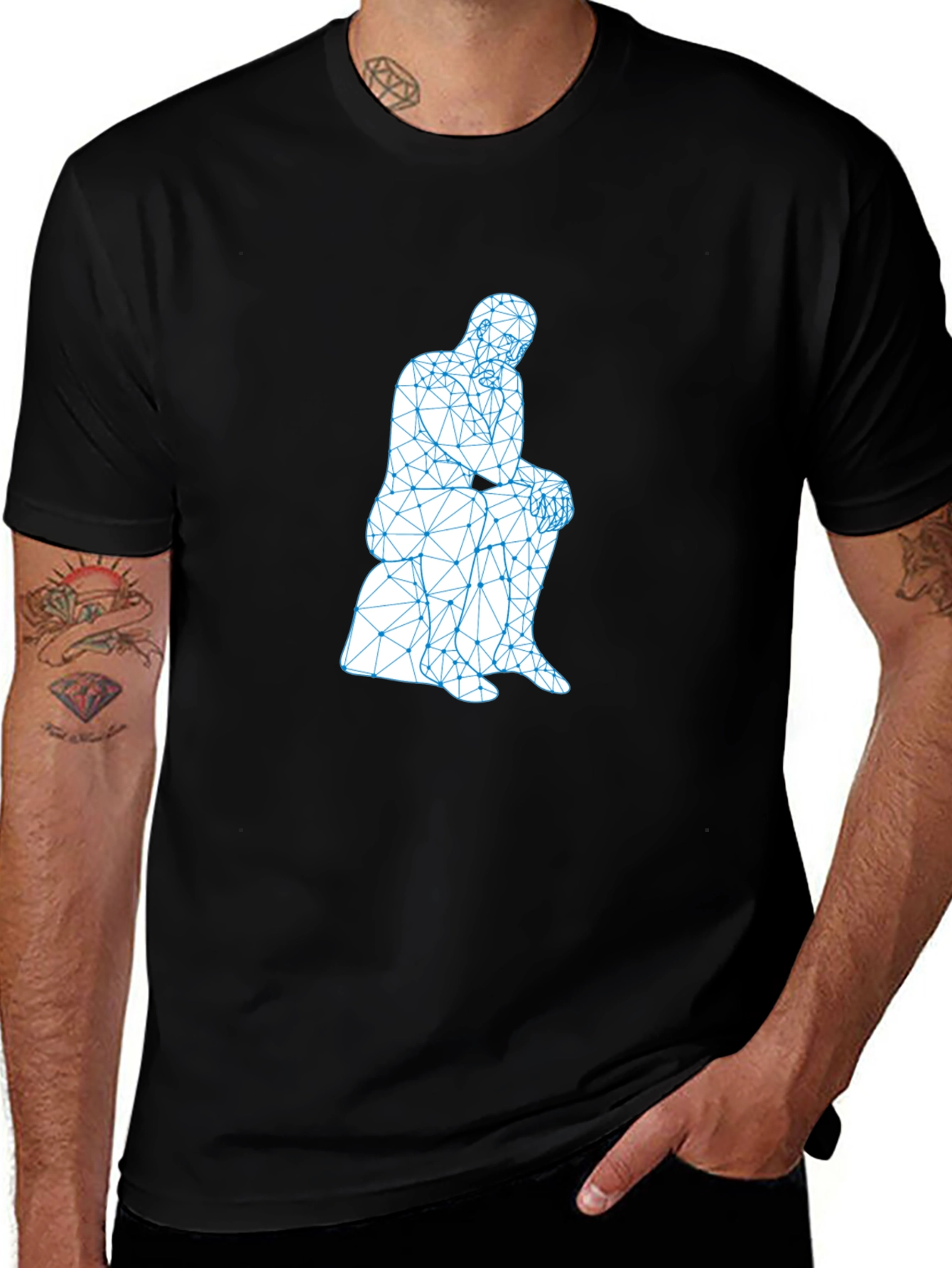 Variant 28 of The Thinker Geometric T-Shirt - Modern Art Tee