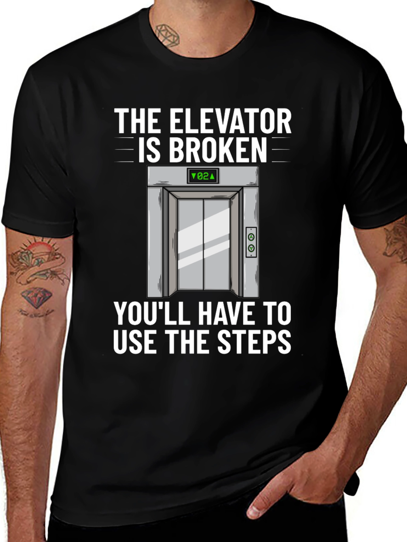 Variant 23 of Elevator Broken T-Shirt - Humorous Graphic Tee
