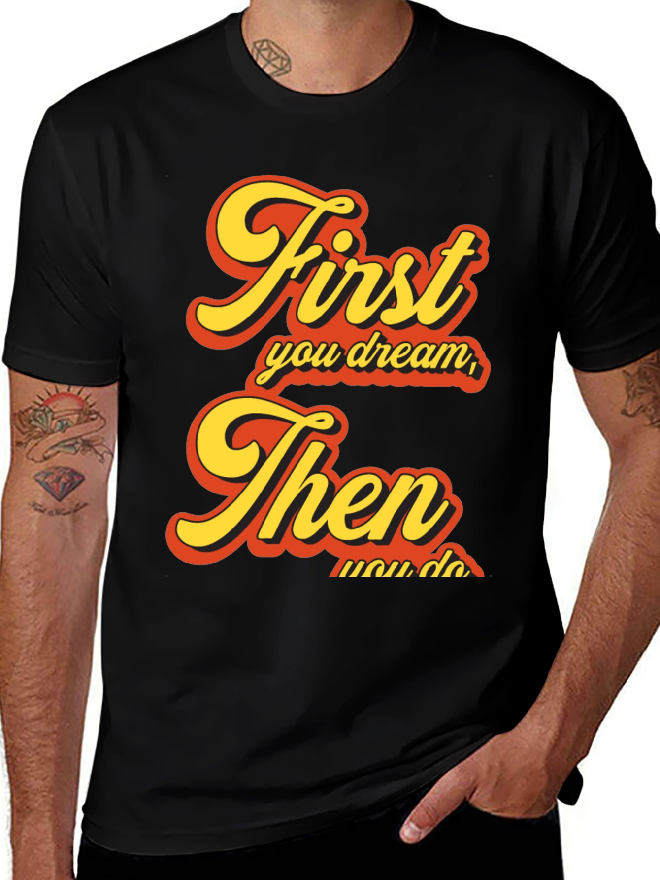 Variant 14 of Dream Then Do Graphic Tee - Retro Style
