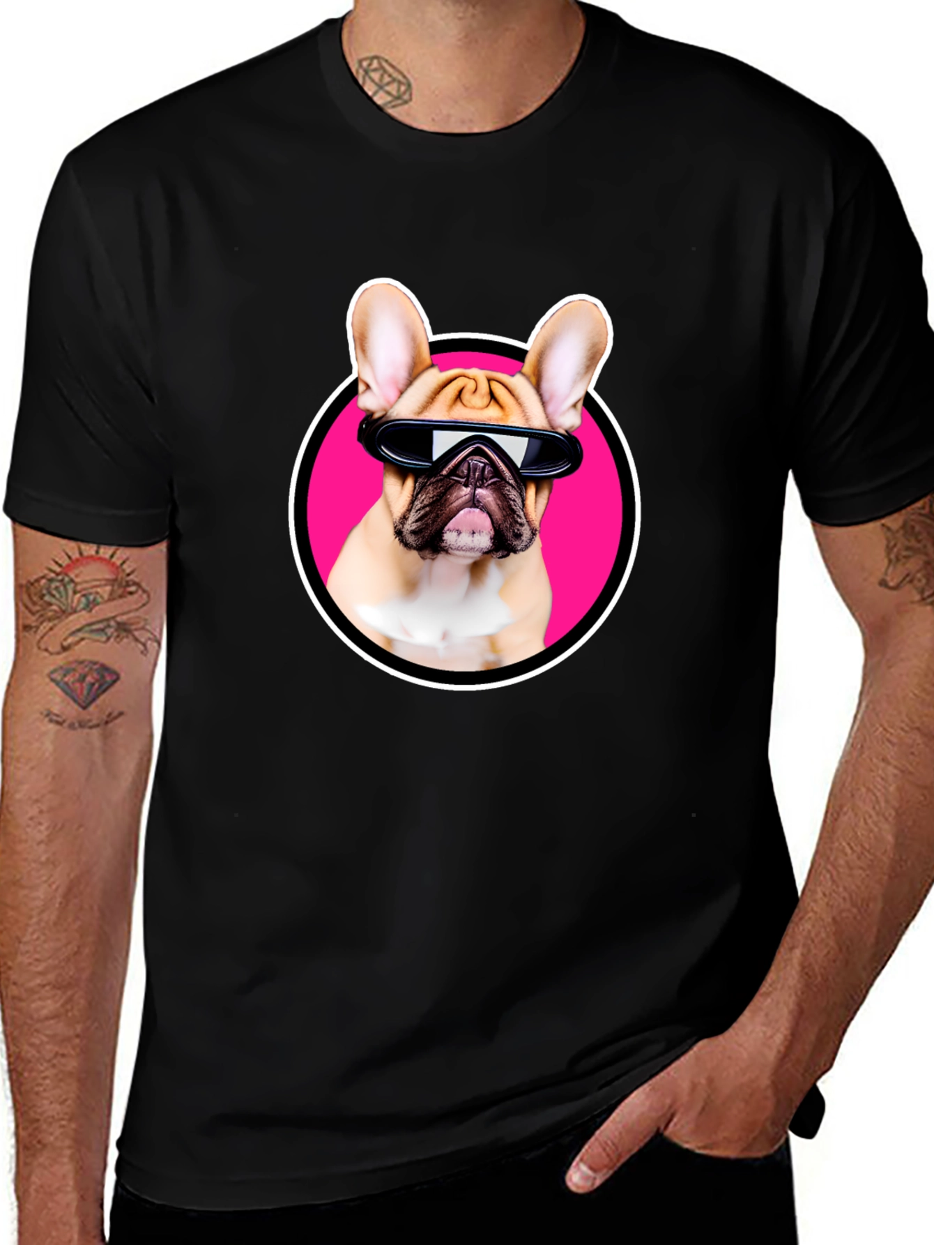 Variant 19 of Cool Dog T-Shirt: French Bulldog with Sunglasses