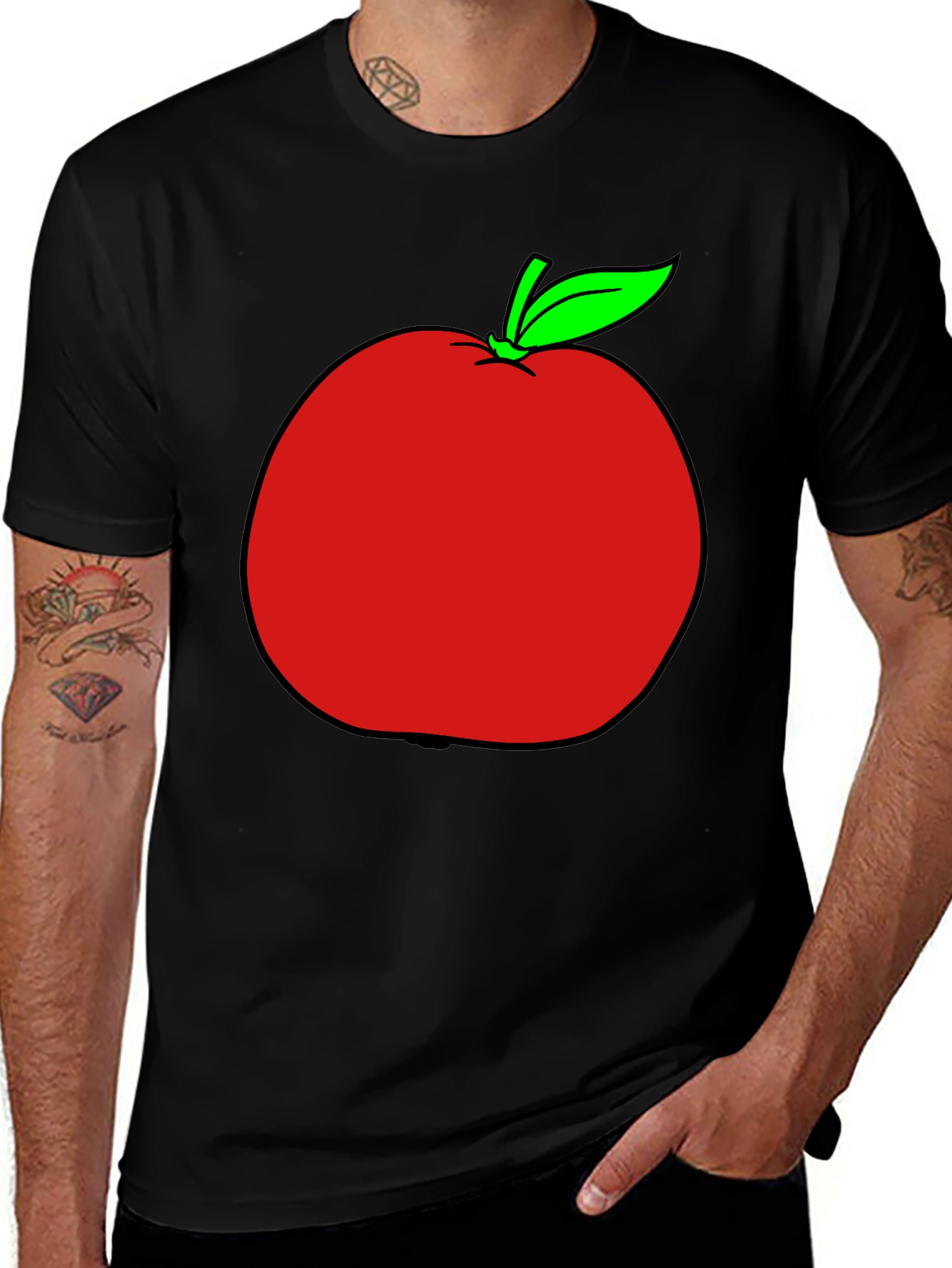 Variant 6 of Apple Graphic T-Shirt - Casual Black Tee