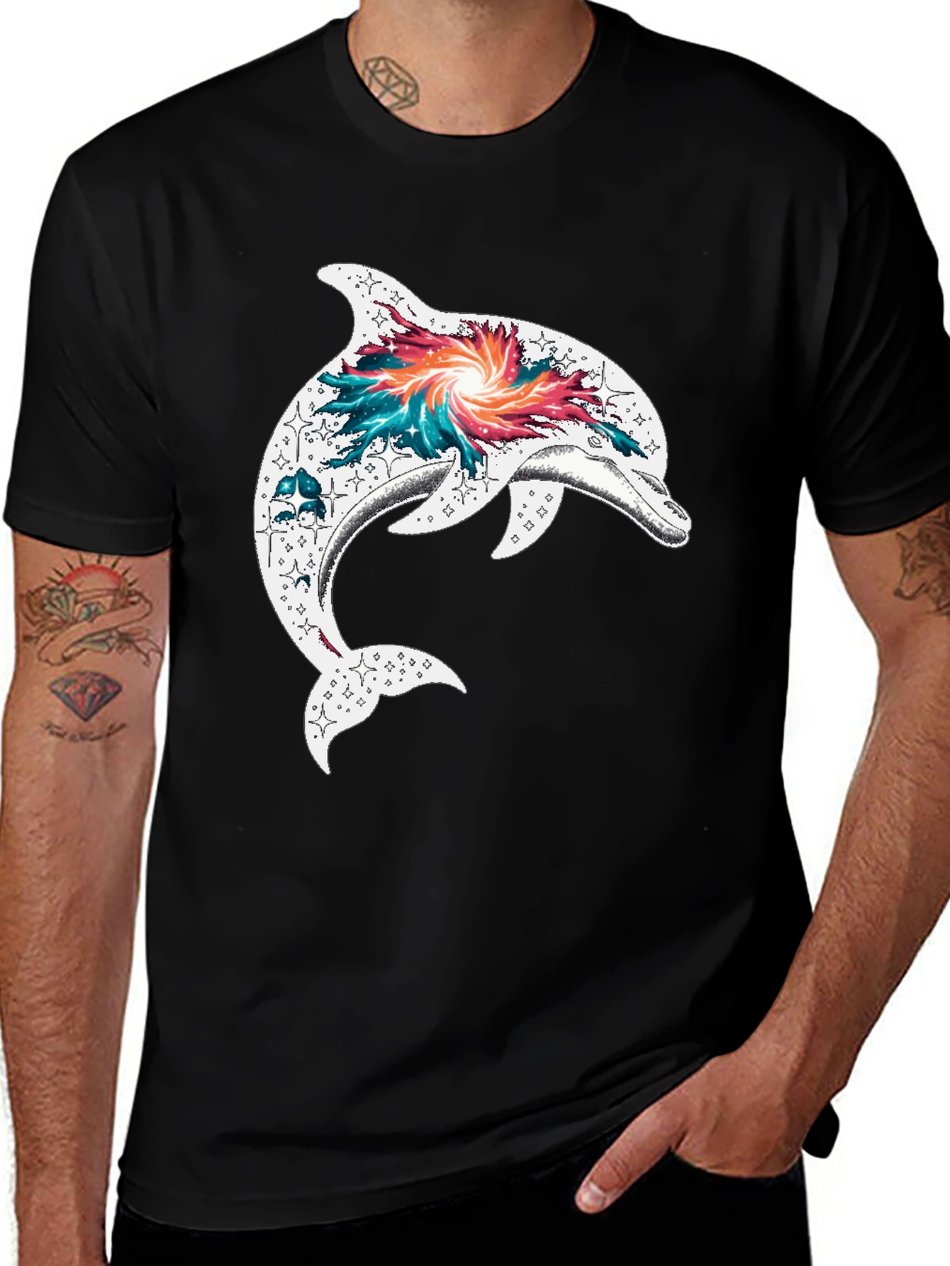 Variant 14 of Dolphin Galaxy Graphic T-Shirt