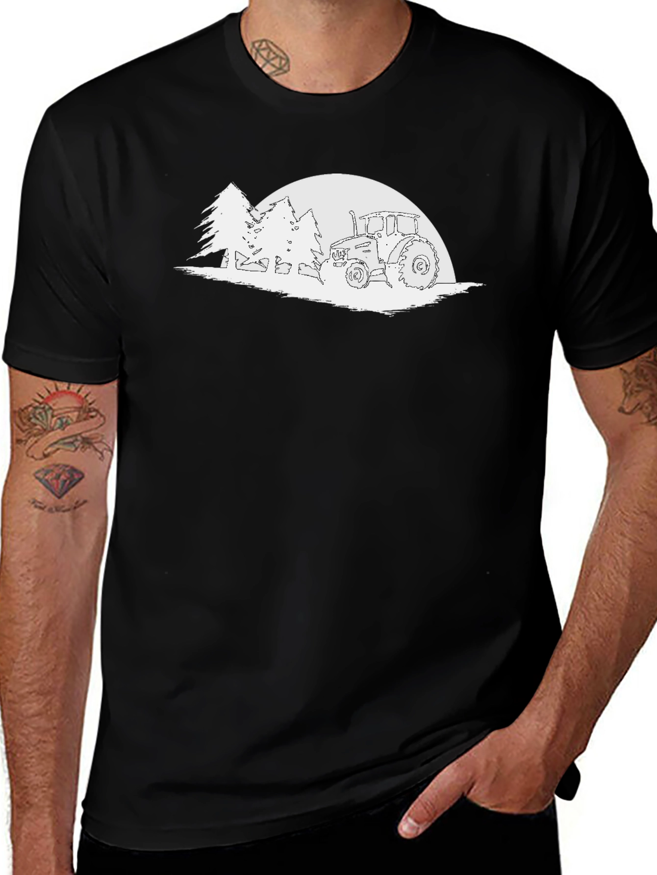 Tractor & Trees Graphic Tee - Farm Life Shirt