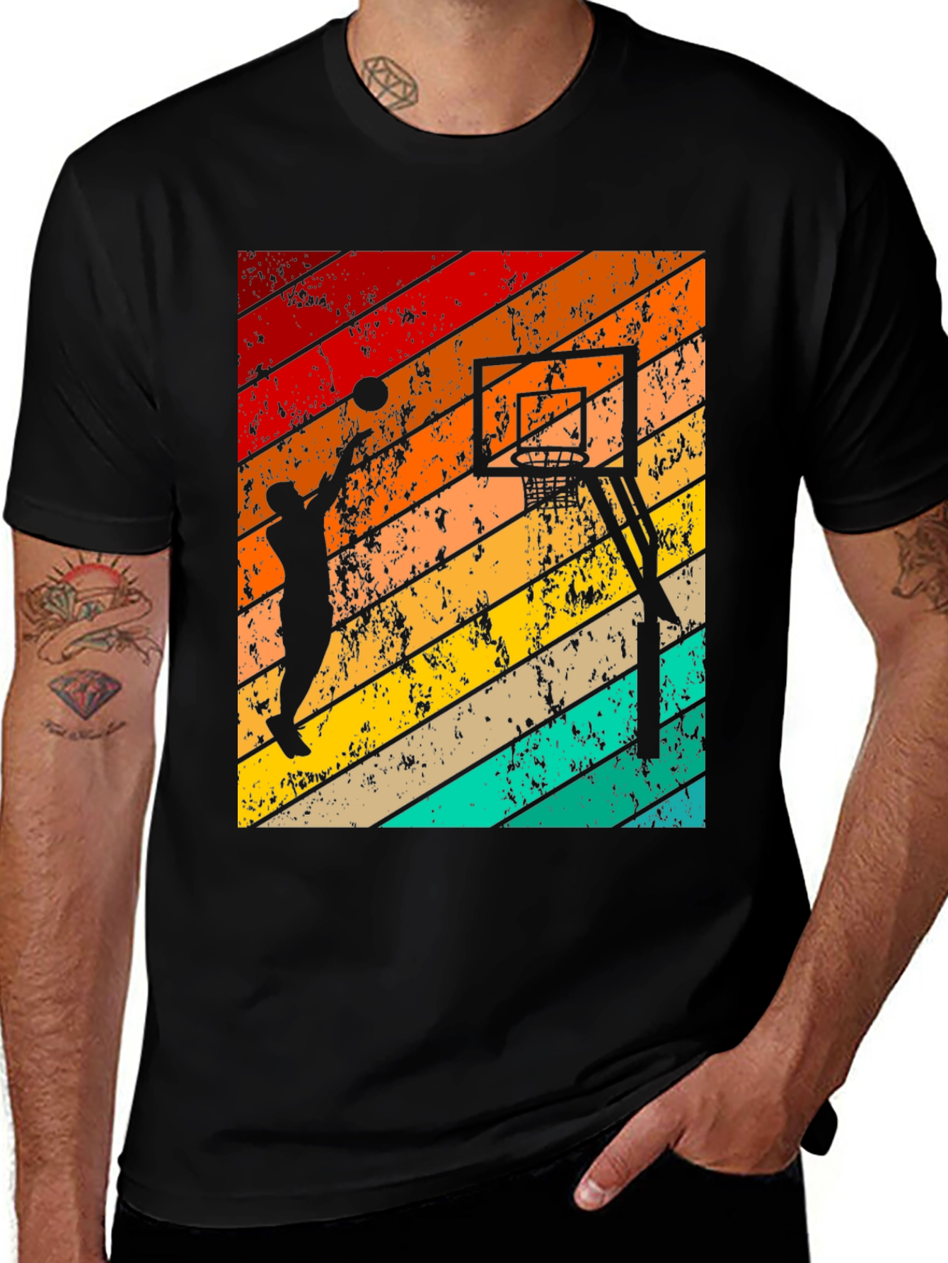 Variant 30 of Retro Basketball Player Graphic T-Shirt