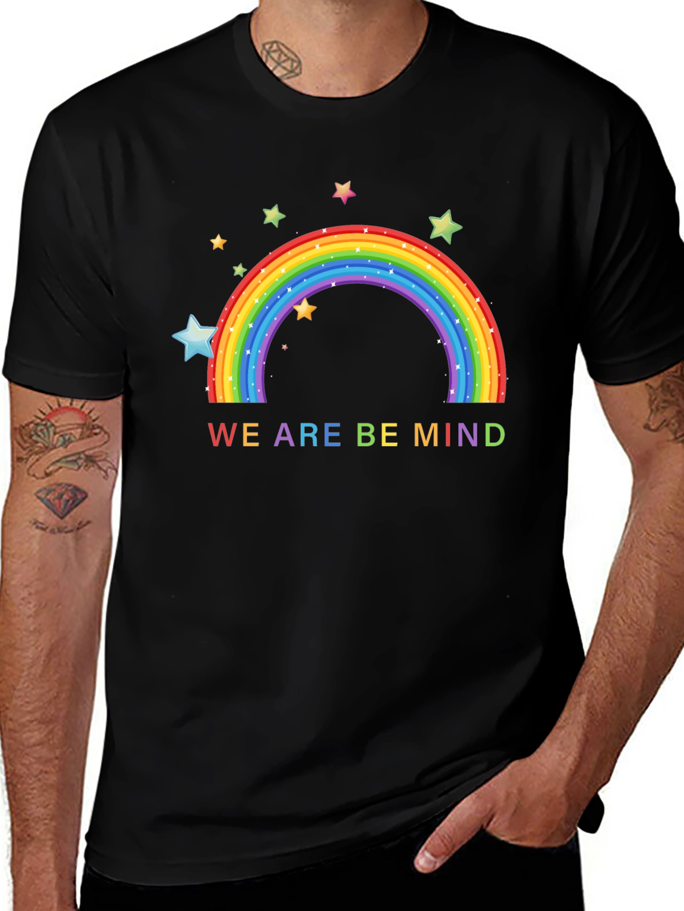Variant 26 of Be Mind Rainbow Graphic T-Shirt