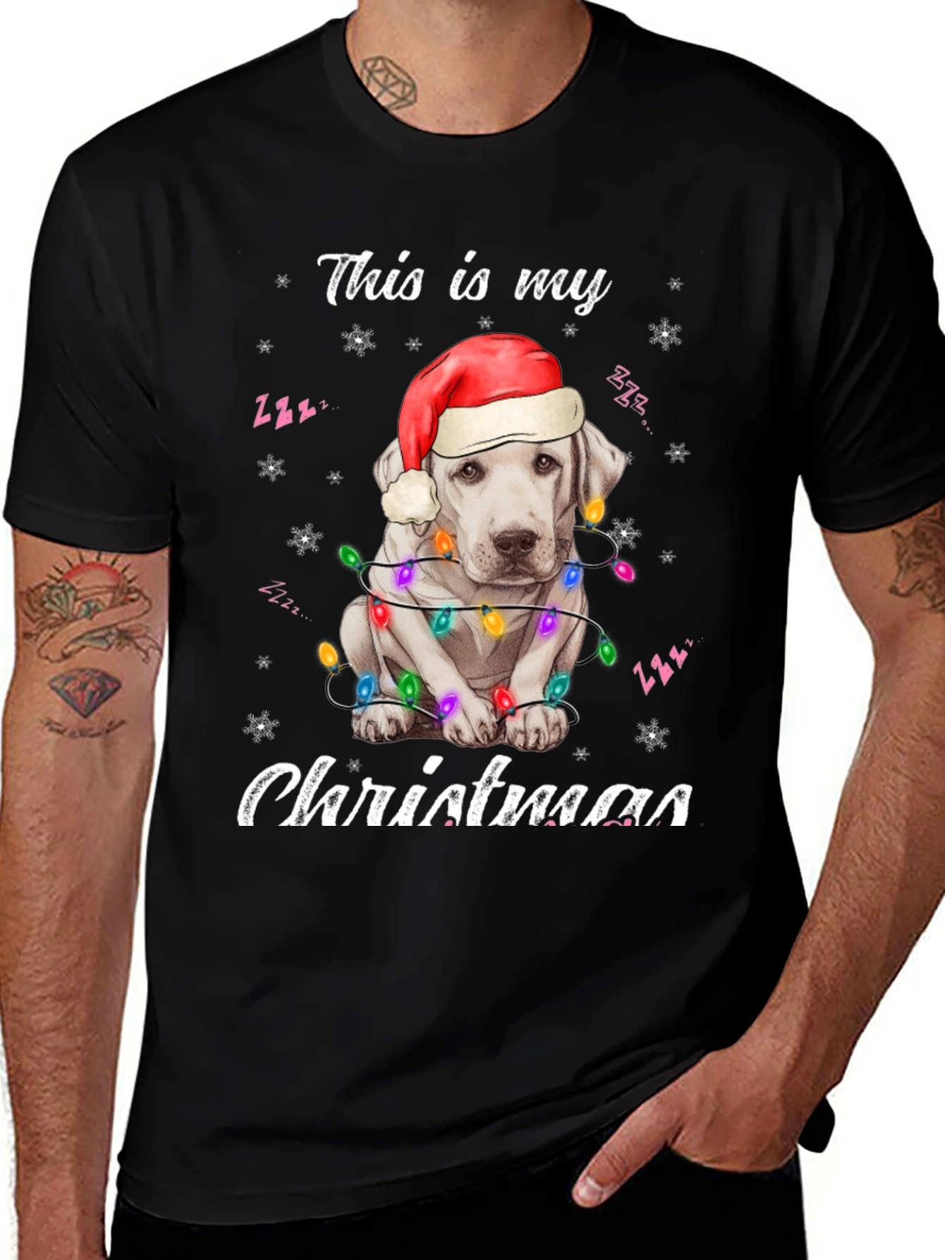 Variant 6 of Christmas Dog T-Shirt - Festive Holiday Apparel
