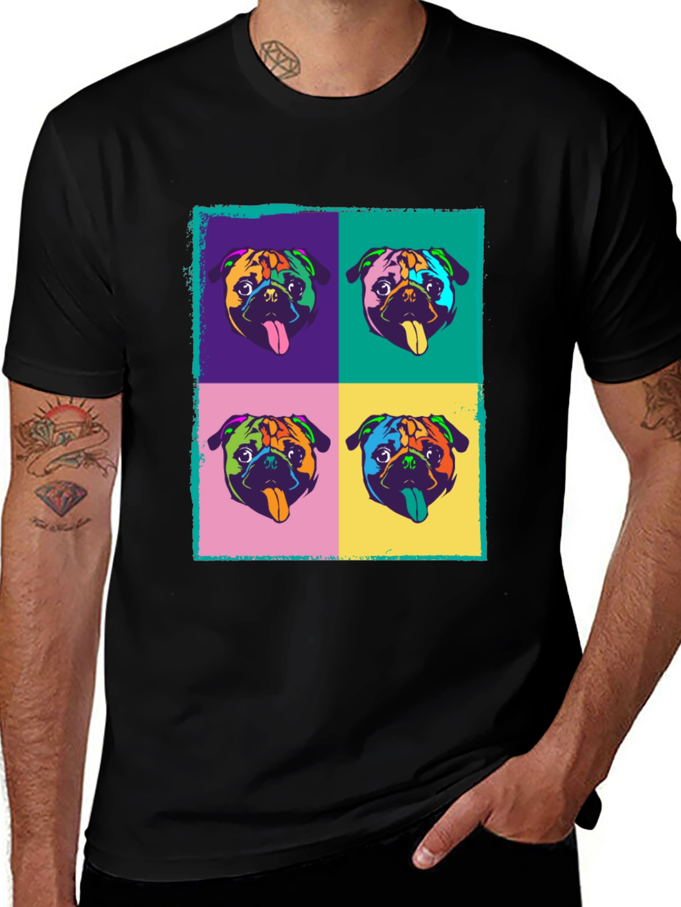 Variant 15 of Pop Art Pug T-Shirt - Fun Graphic Tee