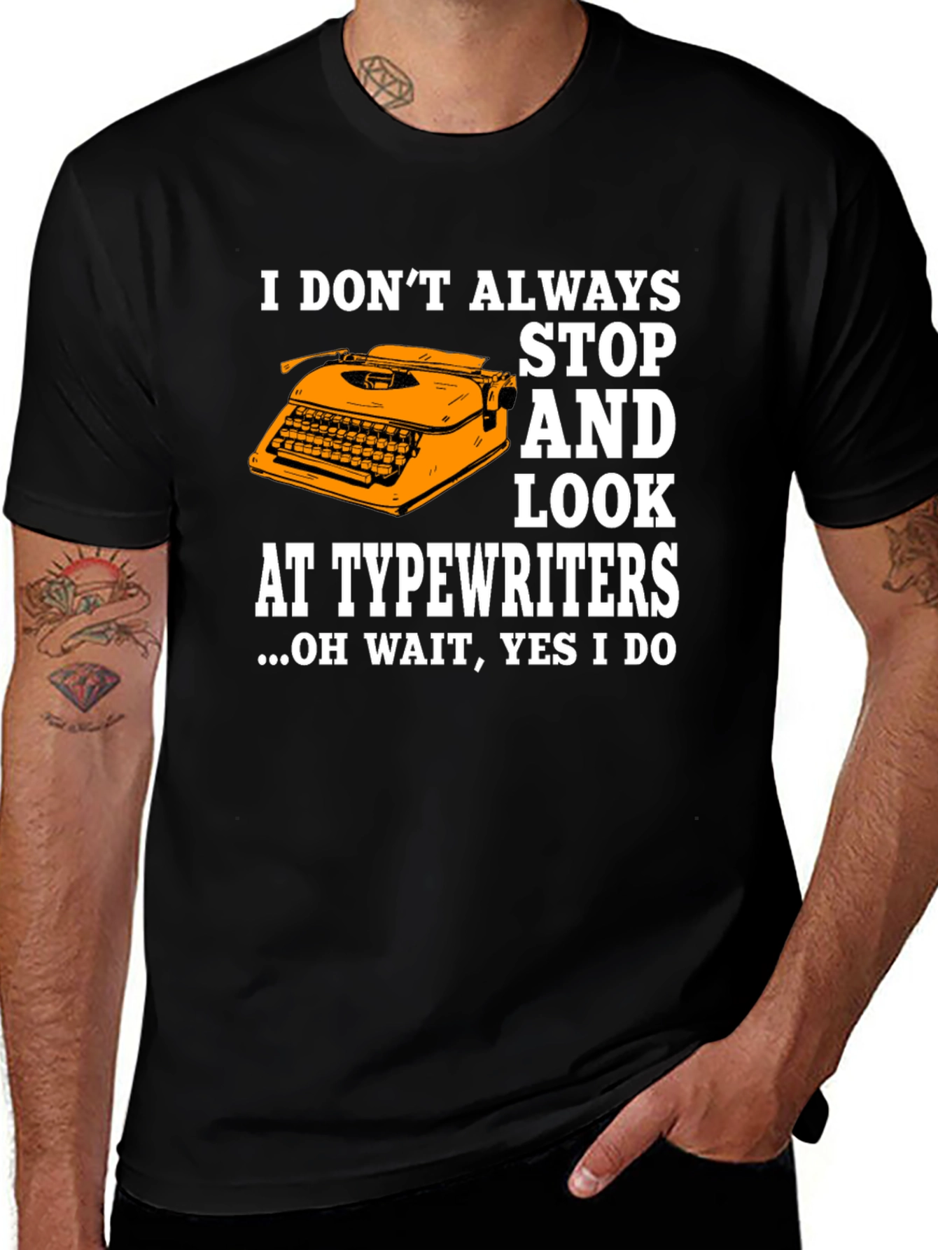 Variant 30 of Funny Typewriter T-Shirt: I Stop and Look