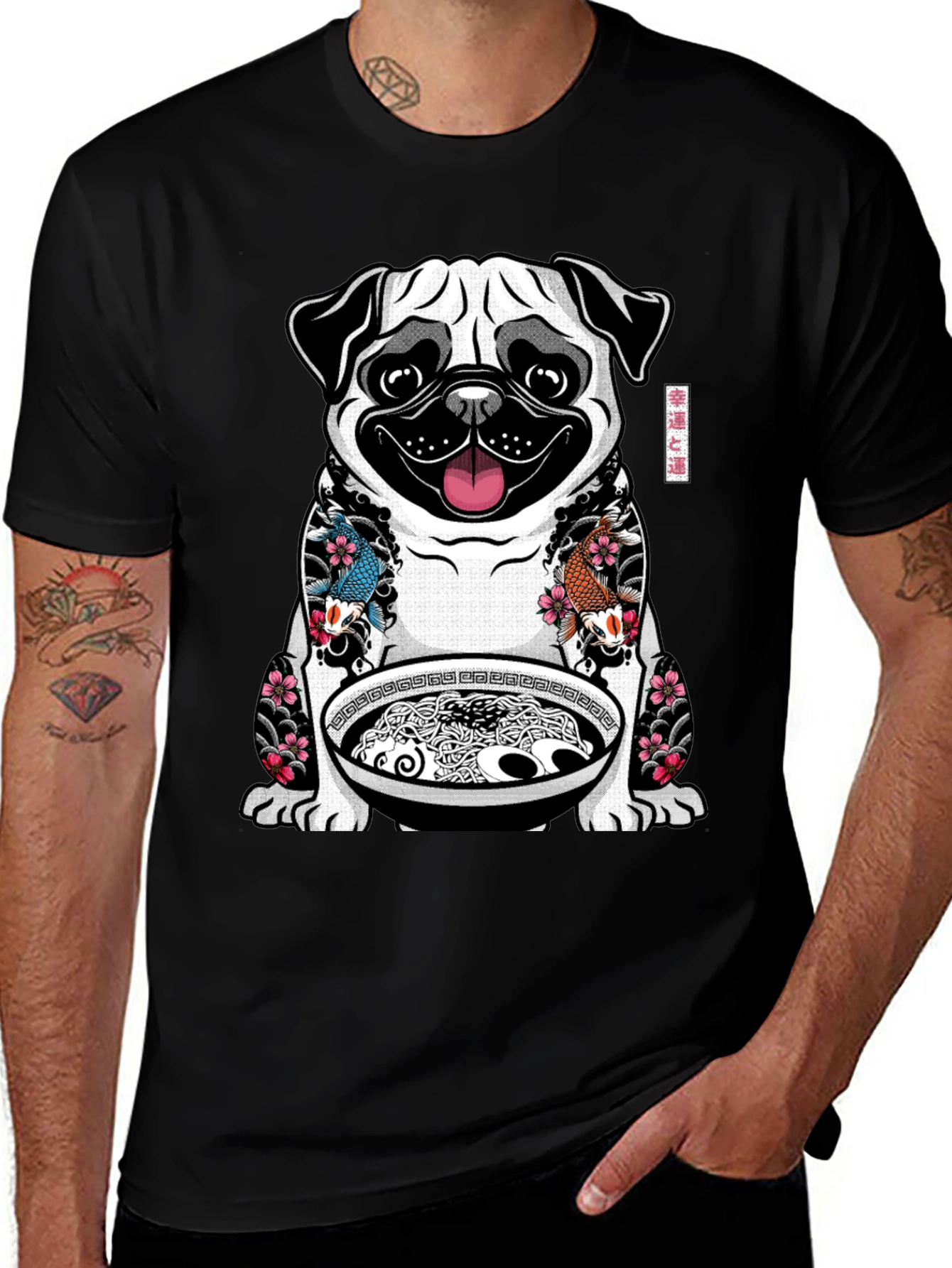 Variant 9 of Ramen Pug Graphic T-Shirt - Unique Design