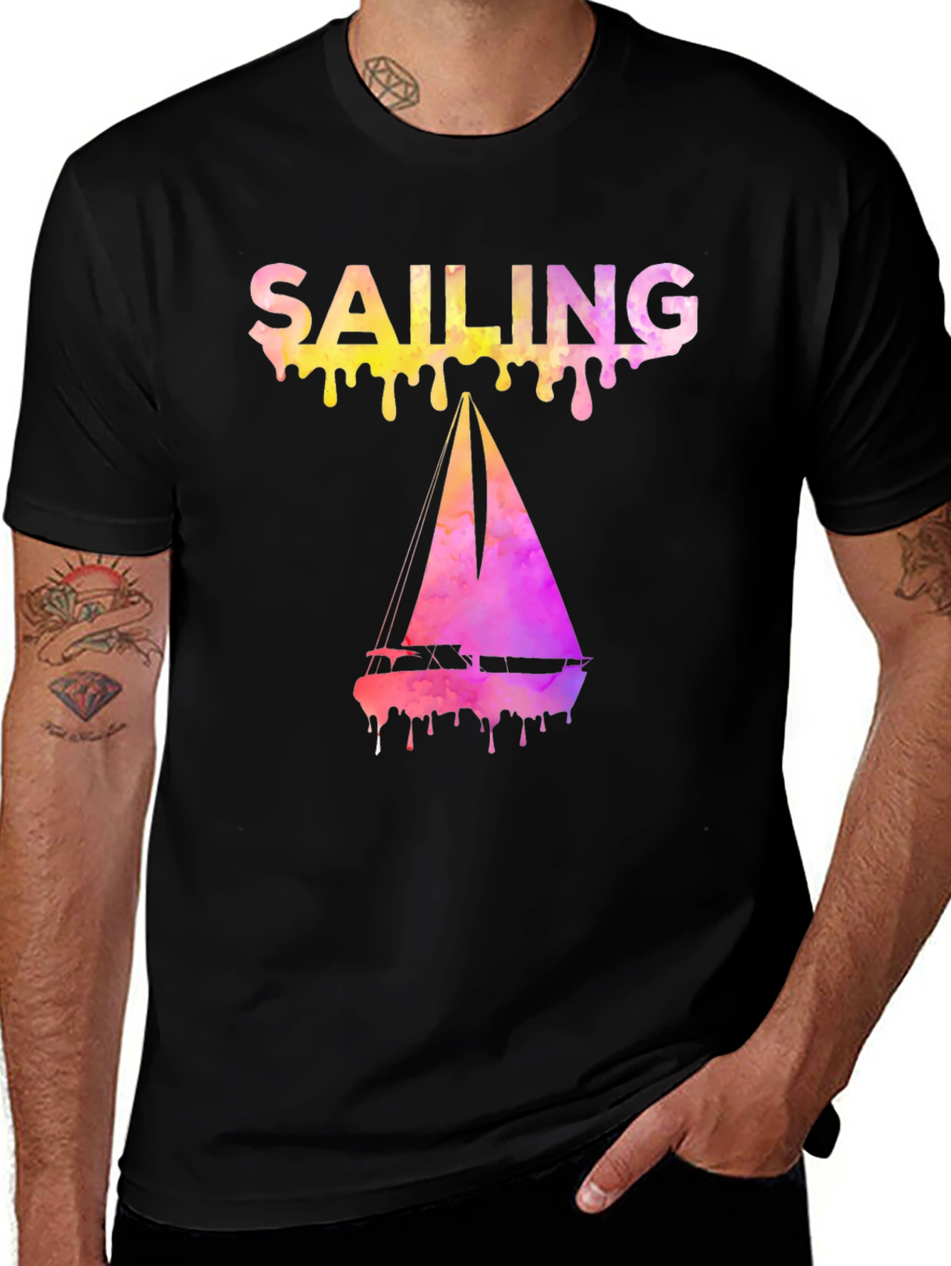 Variant 28 of Sailing Graphic Tee - Watercolor Boat Design