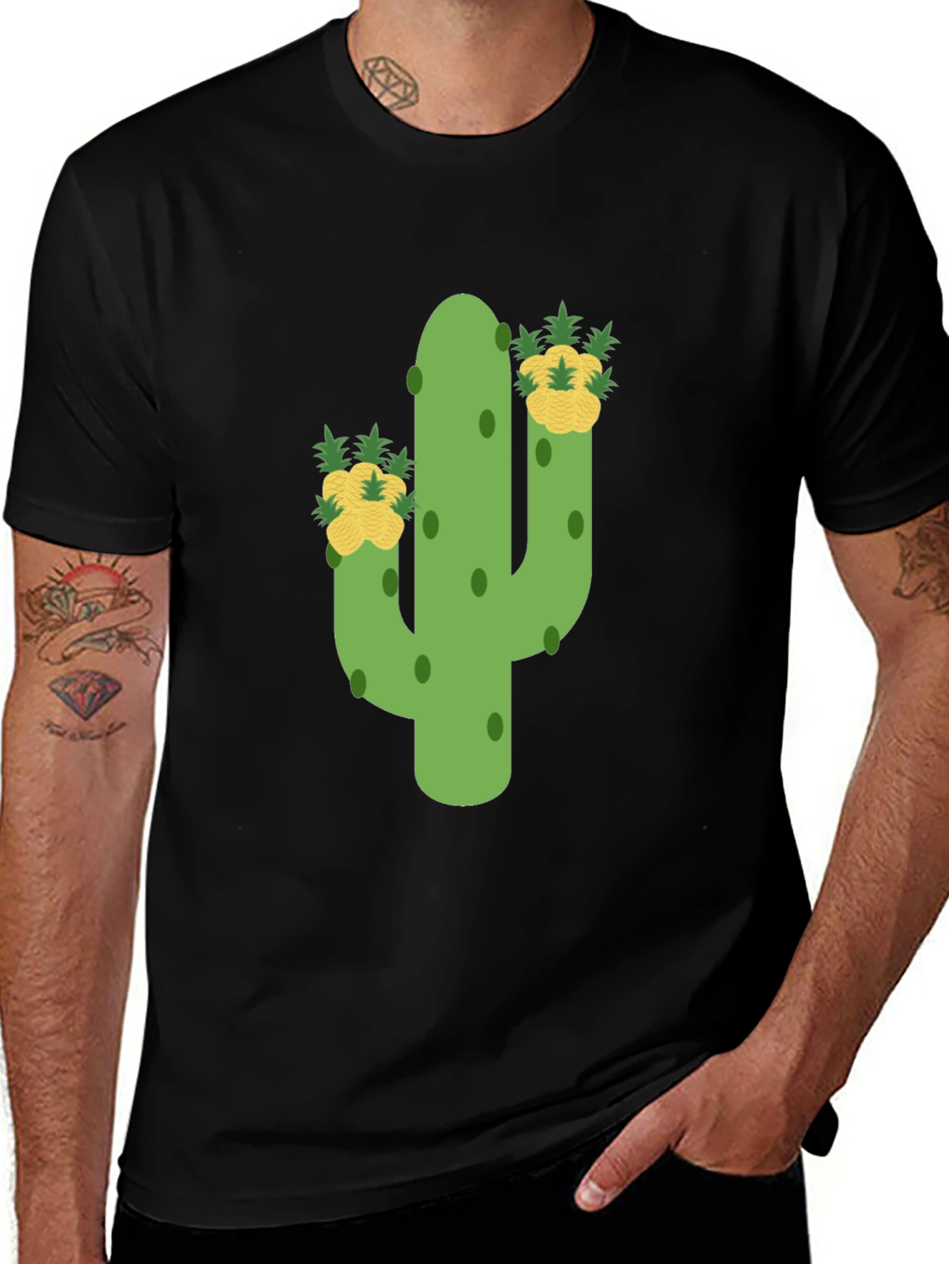 Variant 10 of Cactus & Pineapple Tee - Whimsical Graphic Print