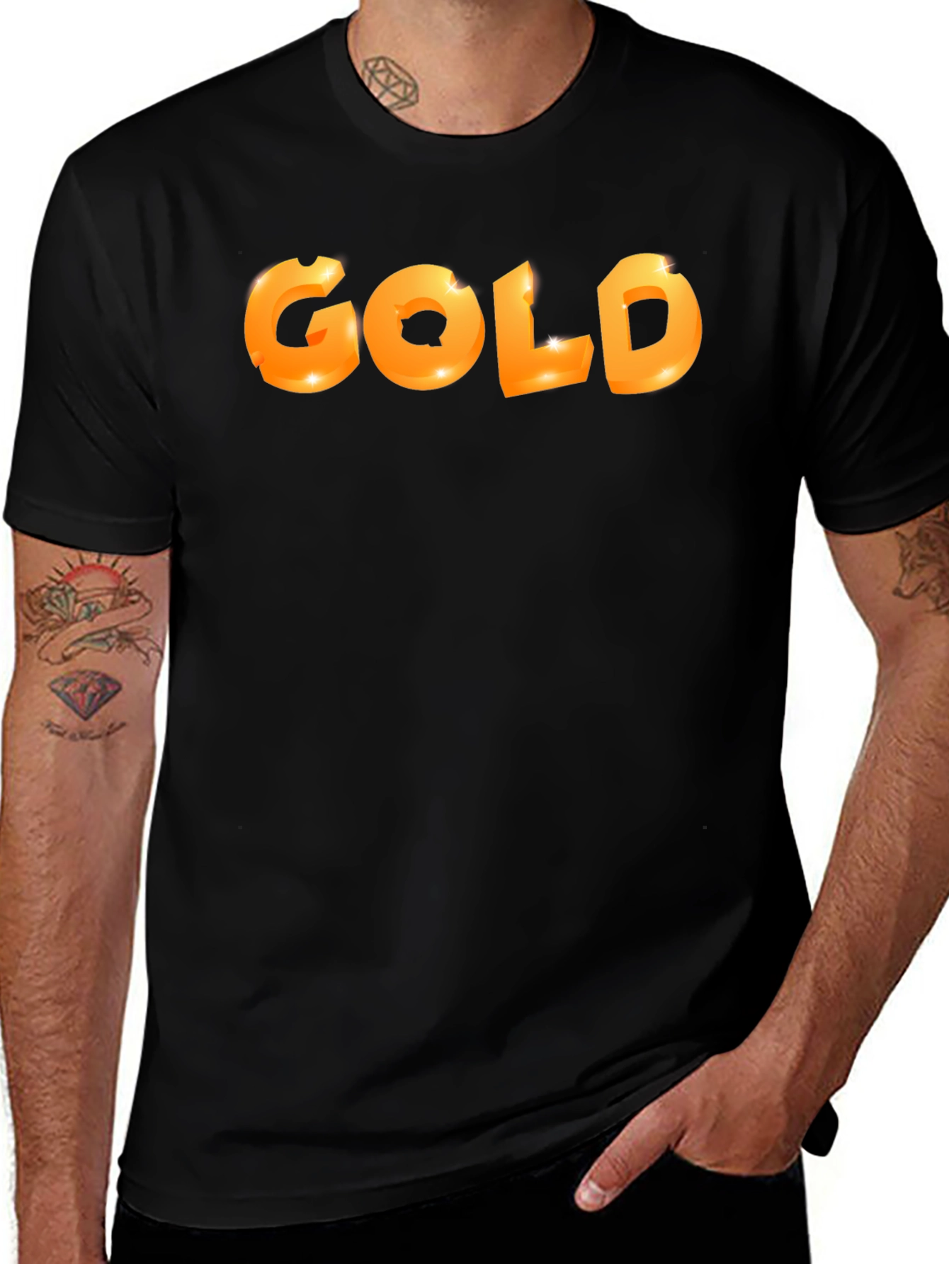 Variant 12 of Gold Graphic Tee - Trendy Style