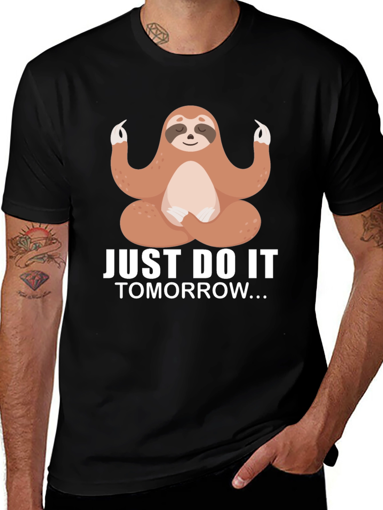 Variant 19 of Sloth Meditation T-Shirt - Just Do It Tomorrow