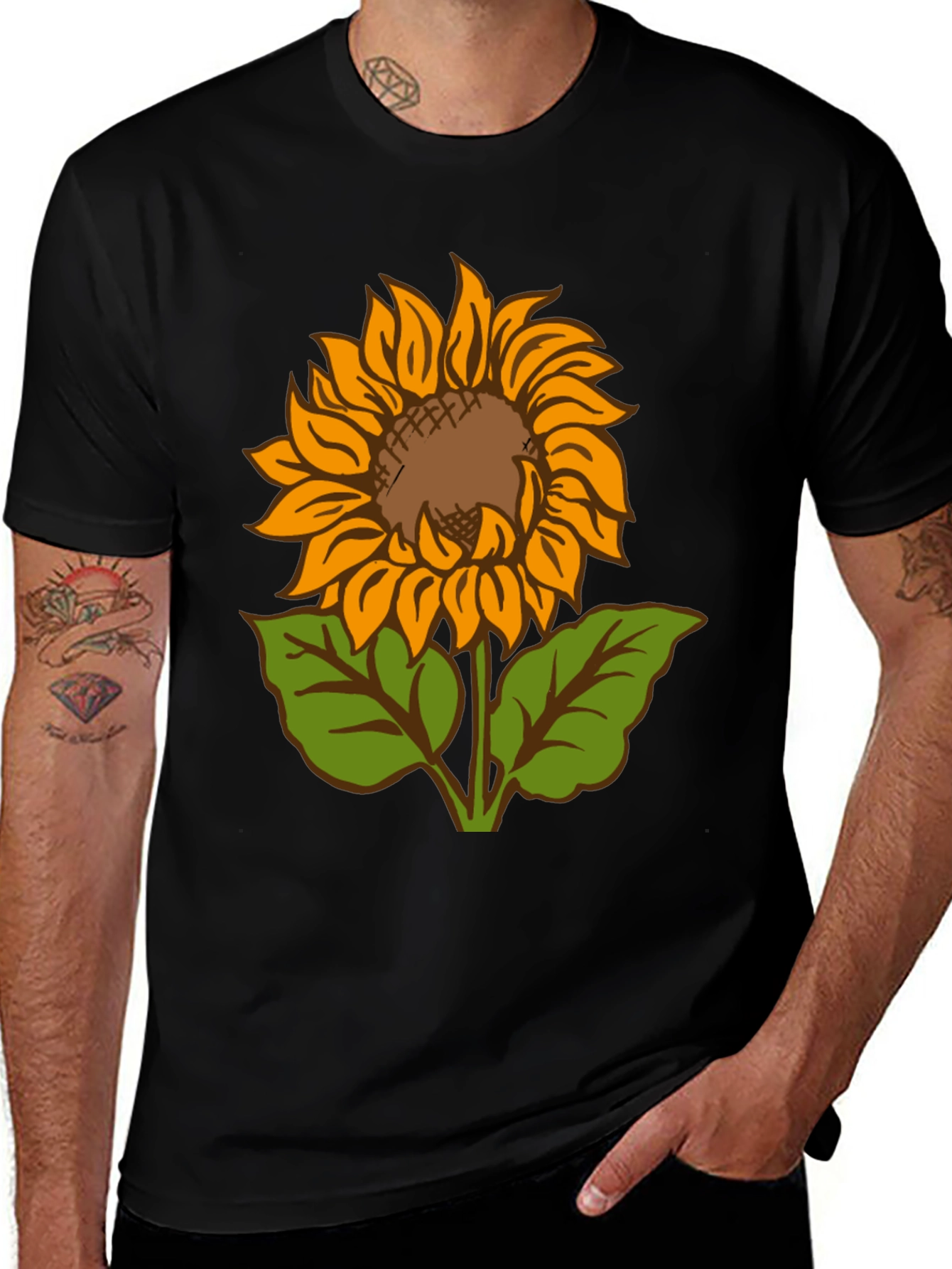 Variant 29 of Sunflower Graphic Print Black T-Shirt