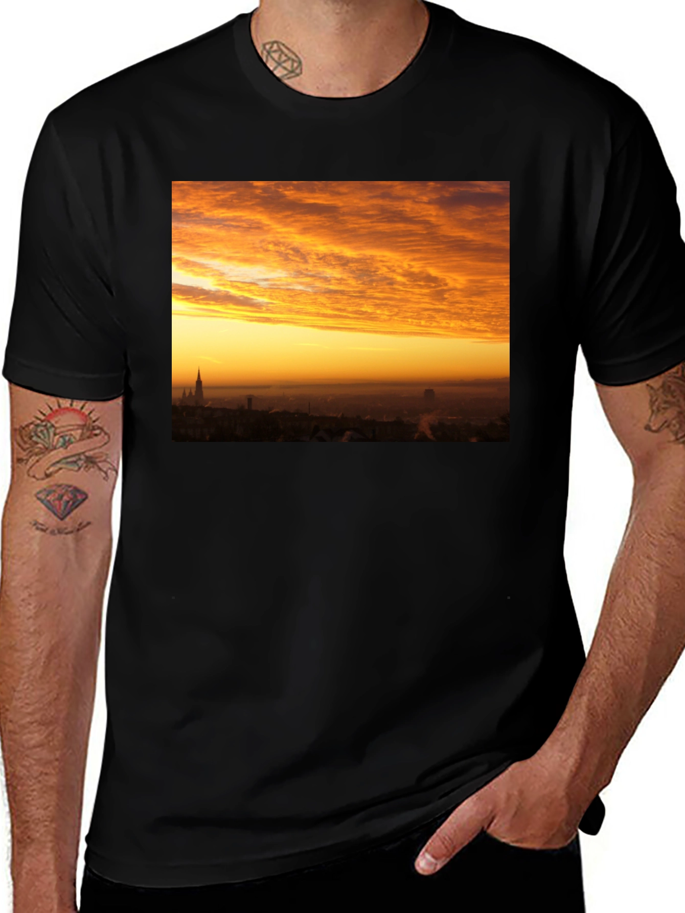 Variant 21 of Sunset Cityscape Graphic T-Shirt