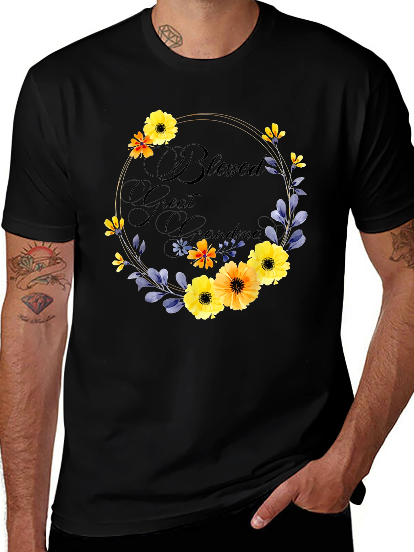 Blessed Great Grandma Floral T-Shirt