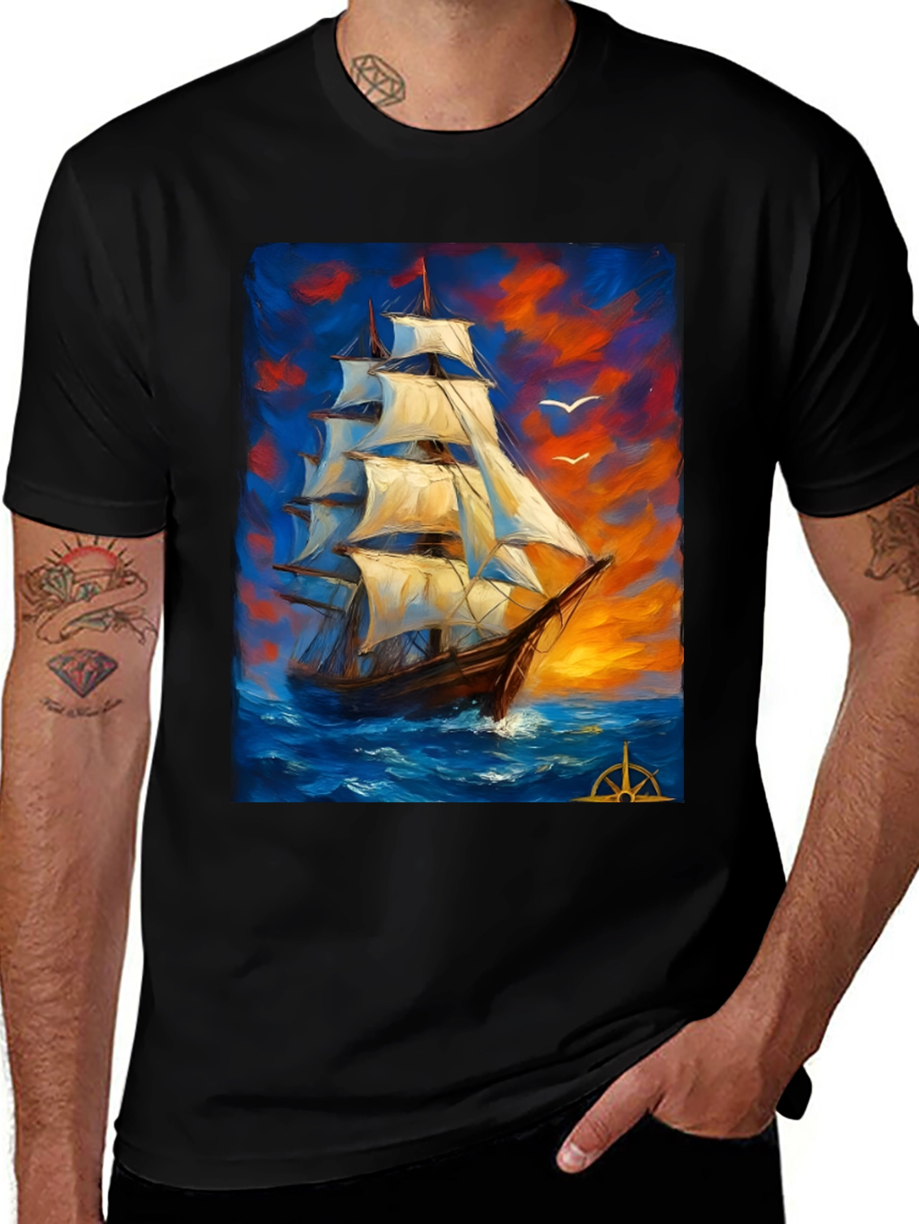 Variant 5 of Sailing Ship Graphic T-Shirt