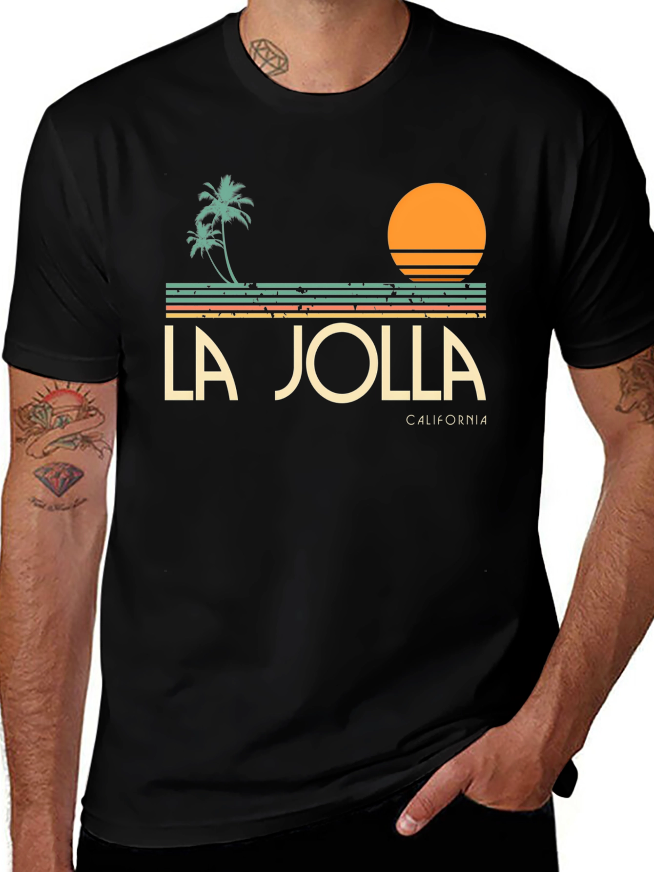 La Jolla California Graphic Tee - Retro Beach Design