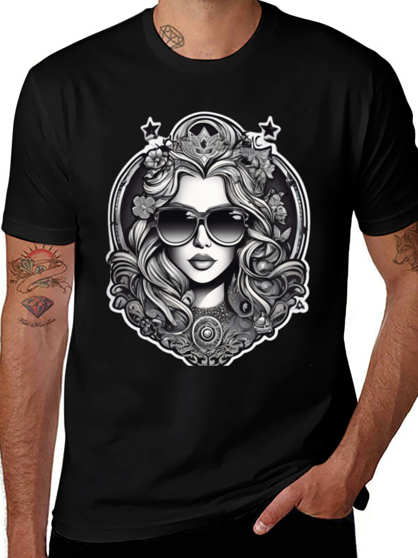 Variant 17 of Black T-Shirt with Queen Graphic
