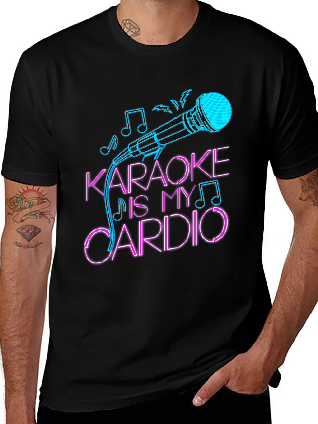 Variant 18 of Karaoke Cardio Graphic Tee - Black