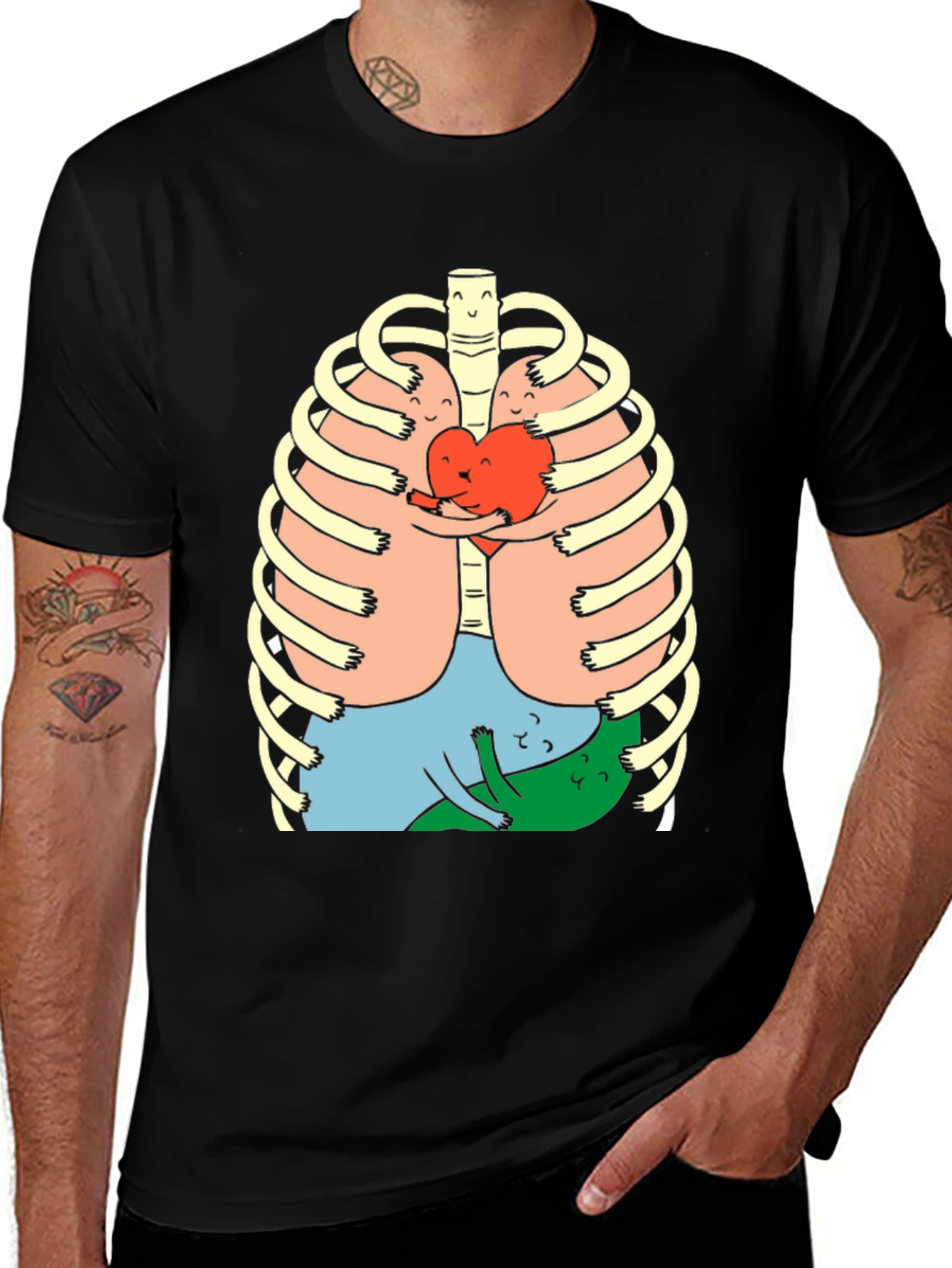 Variant 18 of Anatomical Hug T-Shirt - Black