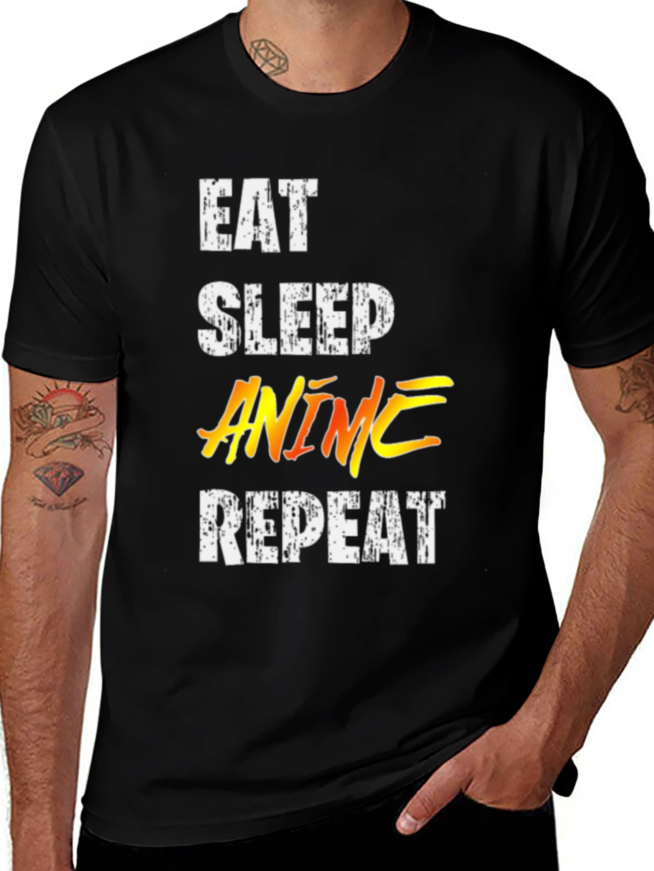 Variant 30 of Eat Sleep Anime Repeat Black T-Shirt