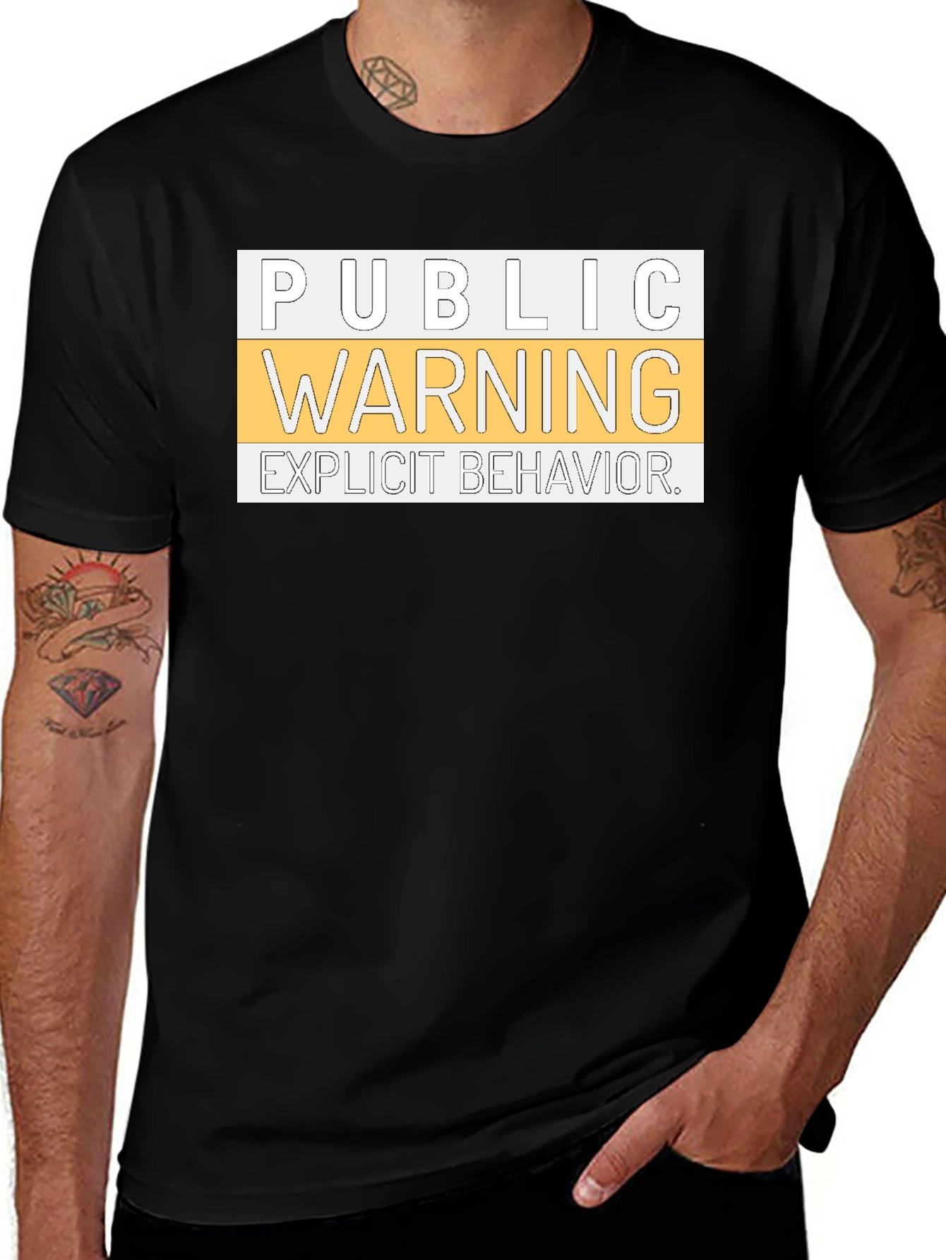 Variant 4 of Public Warning Explicit Behavior Graphic Tee