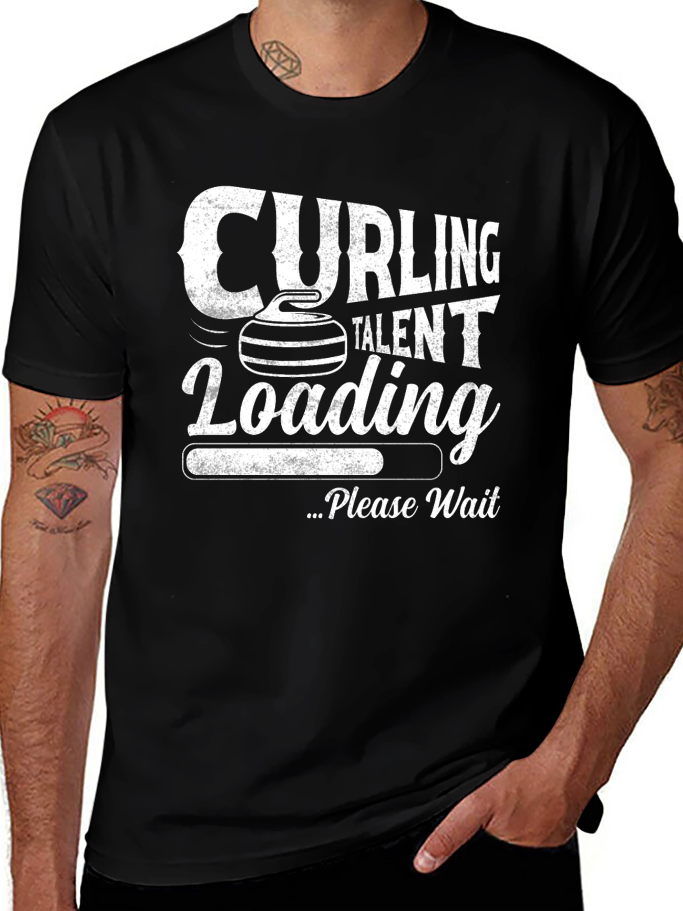 Variant 11 of Curling Talent Loading T-Shirt - Funny Sports Tee
