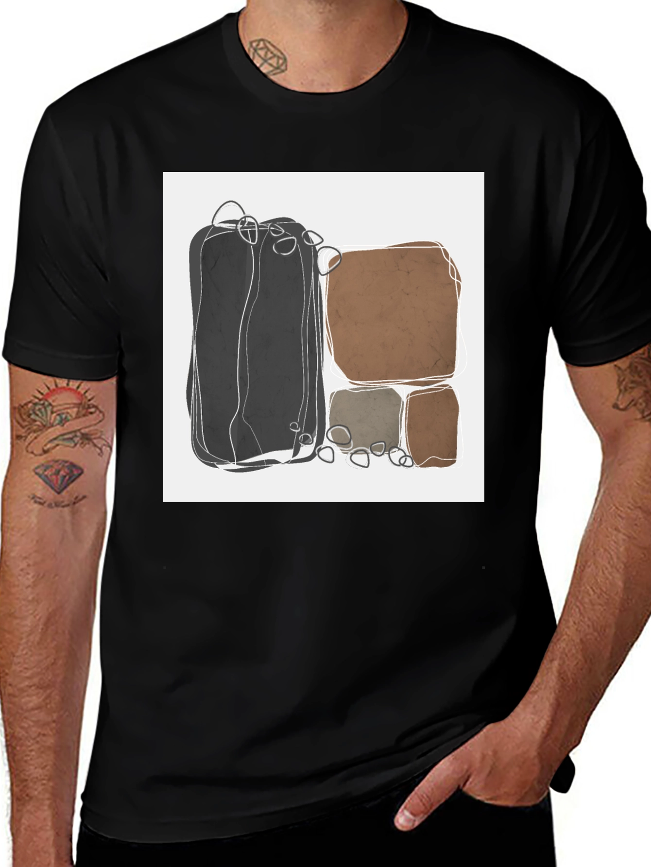 Variant 26 of Modern Abstract Block Graphic Tee - Unisex Casual Shirt