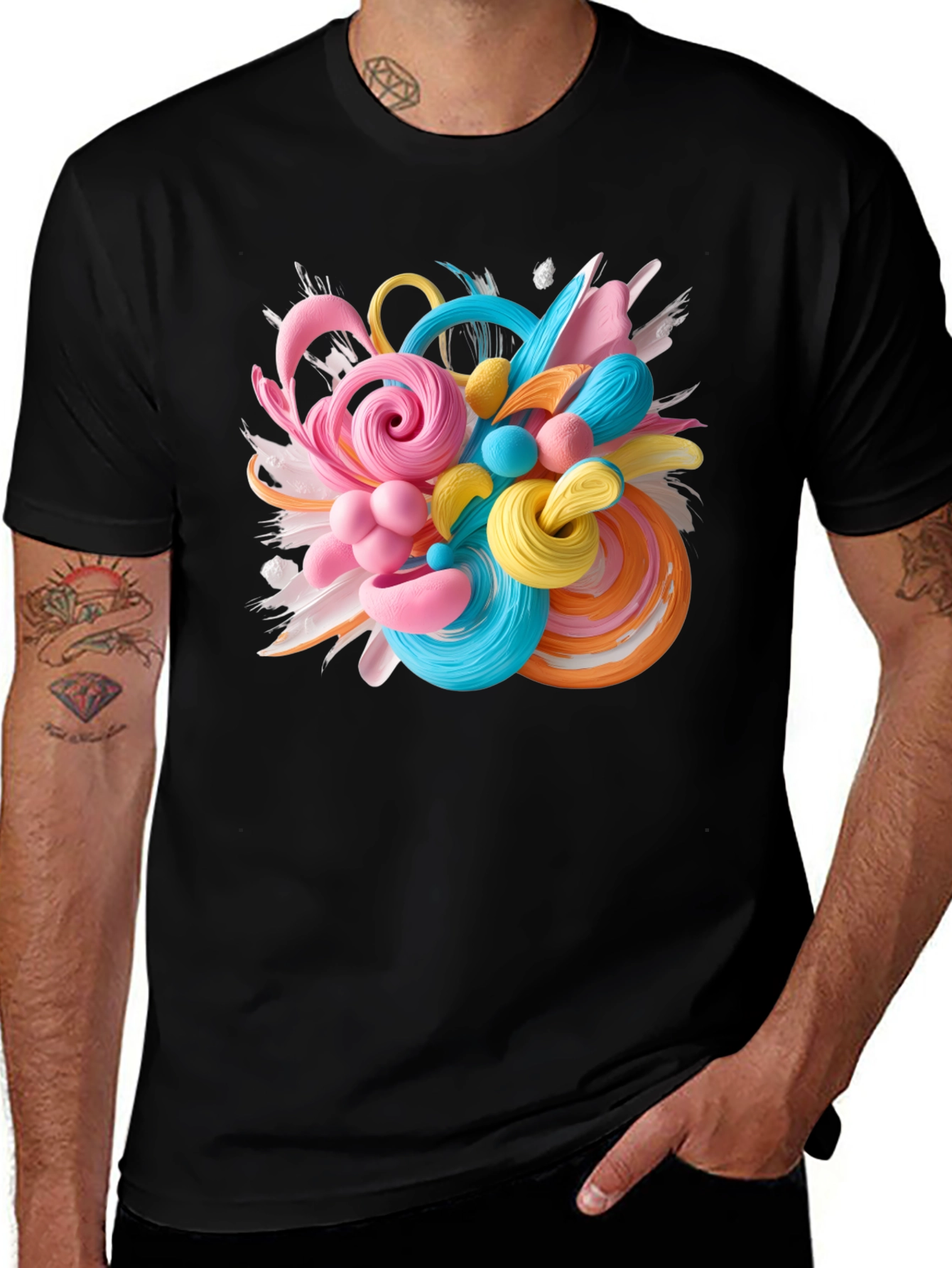 Variant 6 of Abstract Swirl Graphic T-Shirt