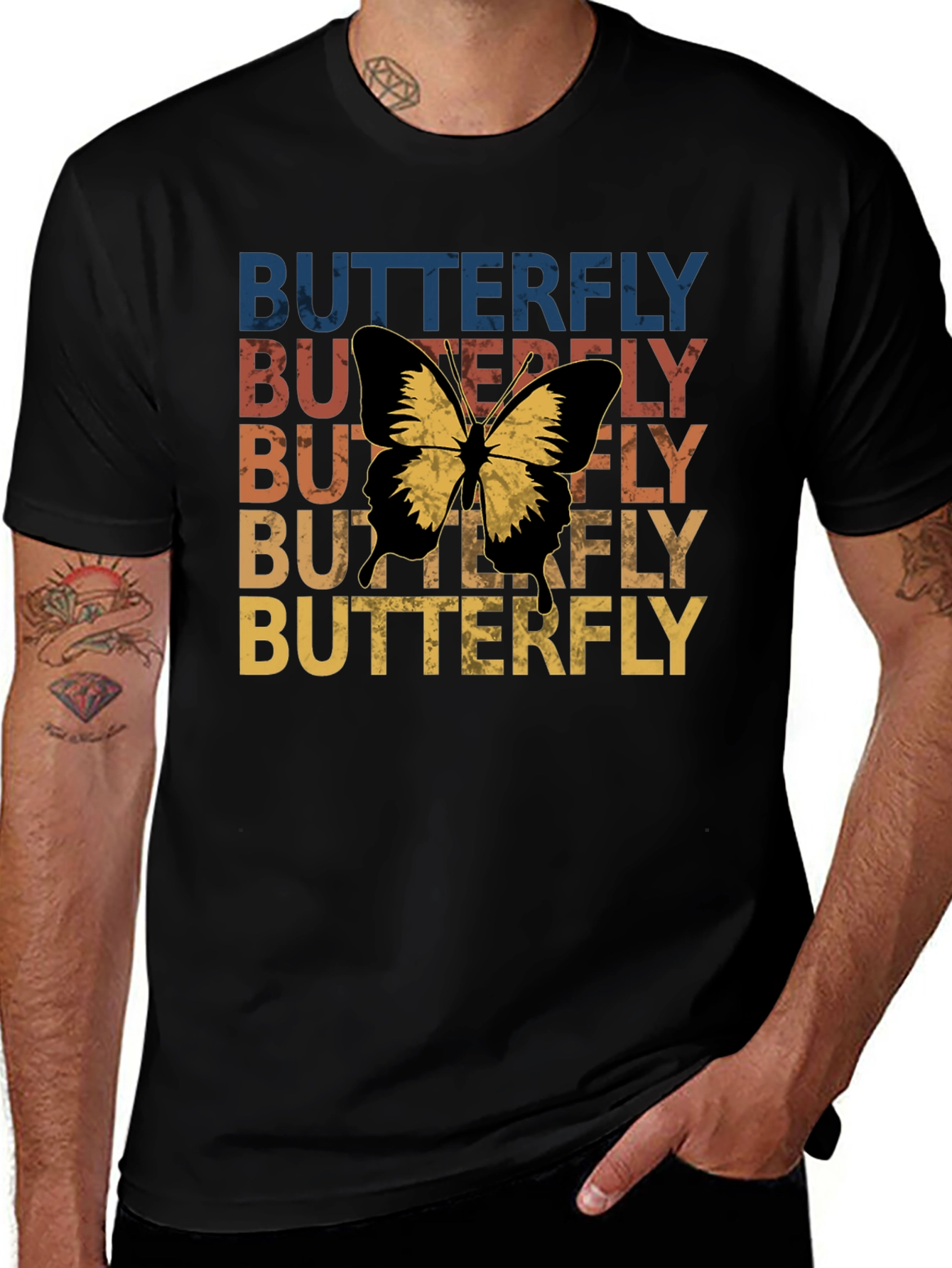 Variant 25 of Retro Butterfly Graphic Tee - Stylish Vintage Design