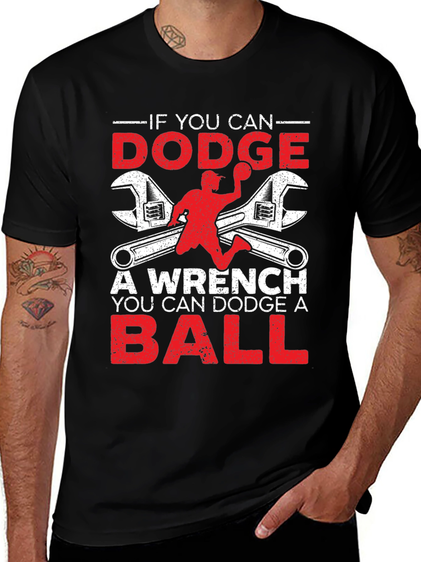 Variant 10 of Dodgeball T-Shirt - Dodge a Wrench, Dodge a Ball
