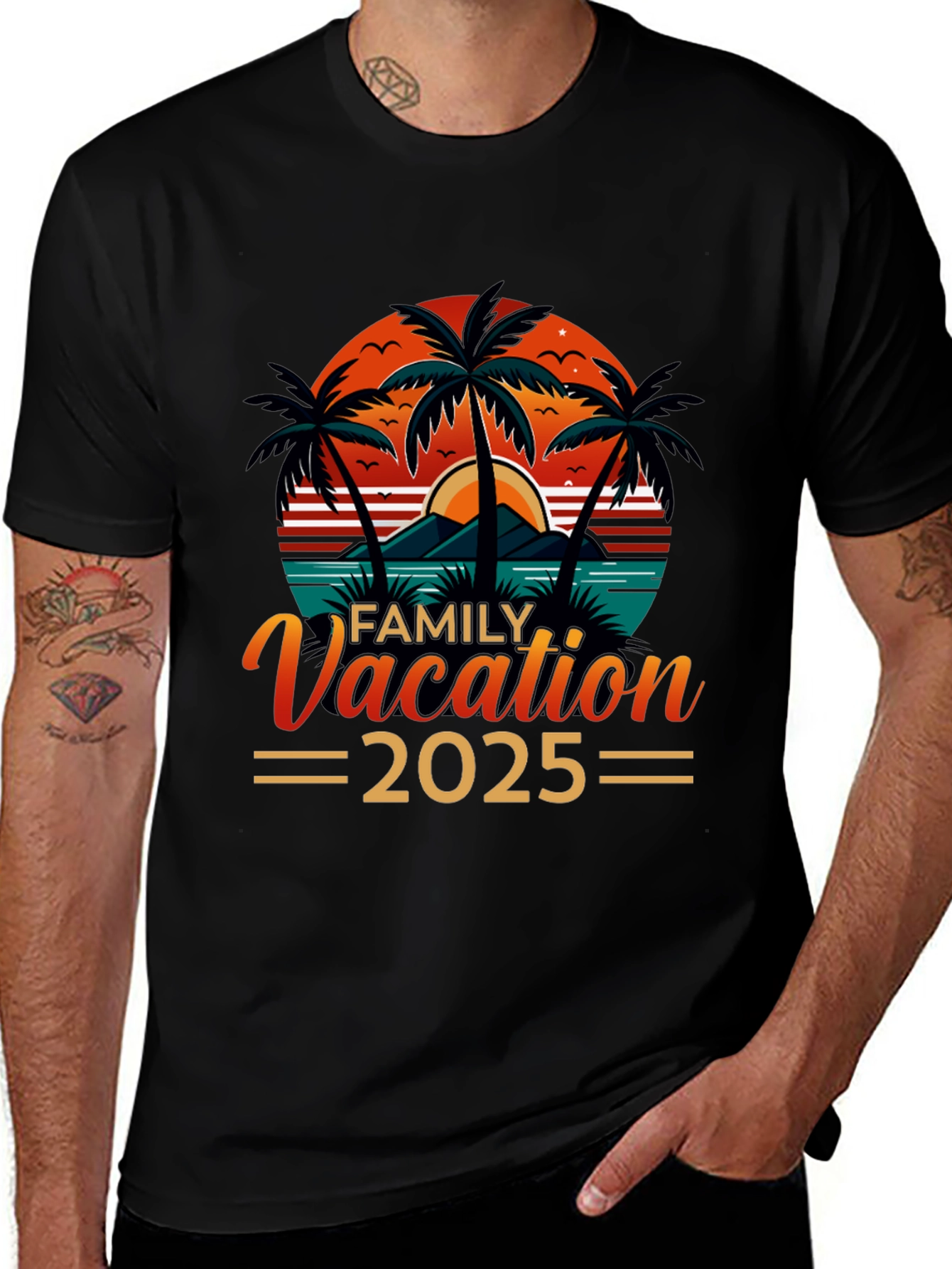 Variant 2 of Family Vacation 2025 Black T-Shirt