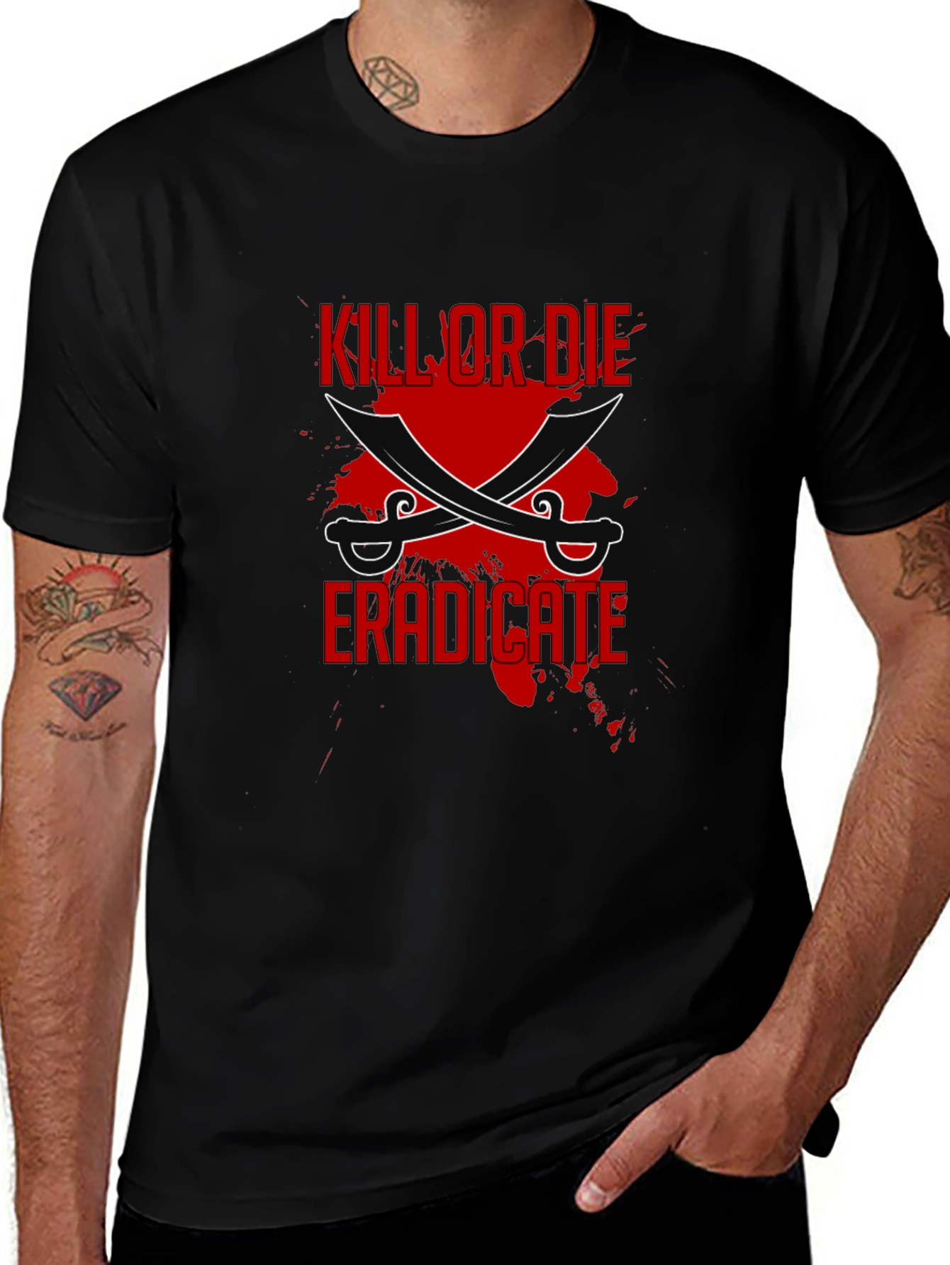 Variant 28 of Kill or Die Eradicate Graphic Tee - Black