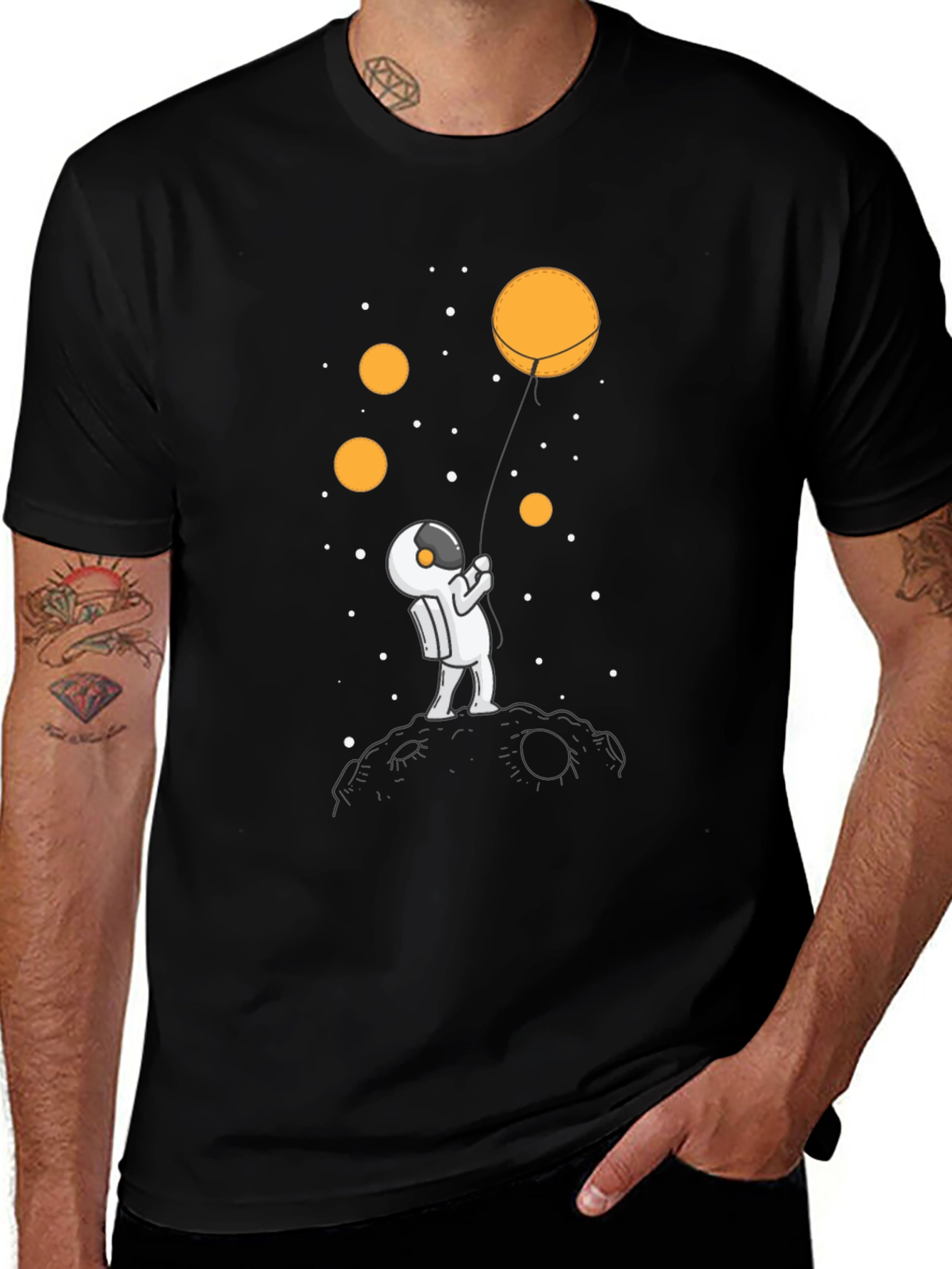 Variant 5 of Astronaut Moon Balloon Graphic T-Shirt