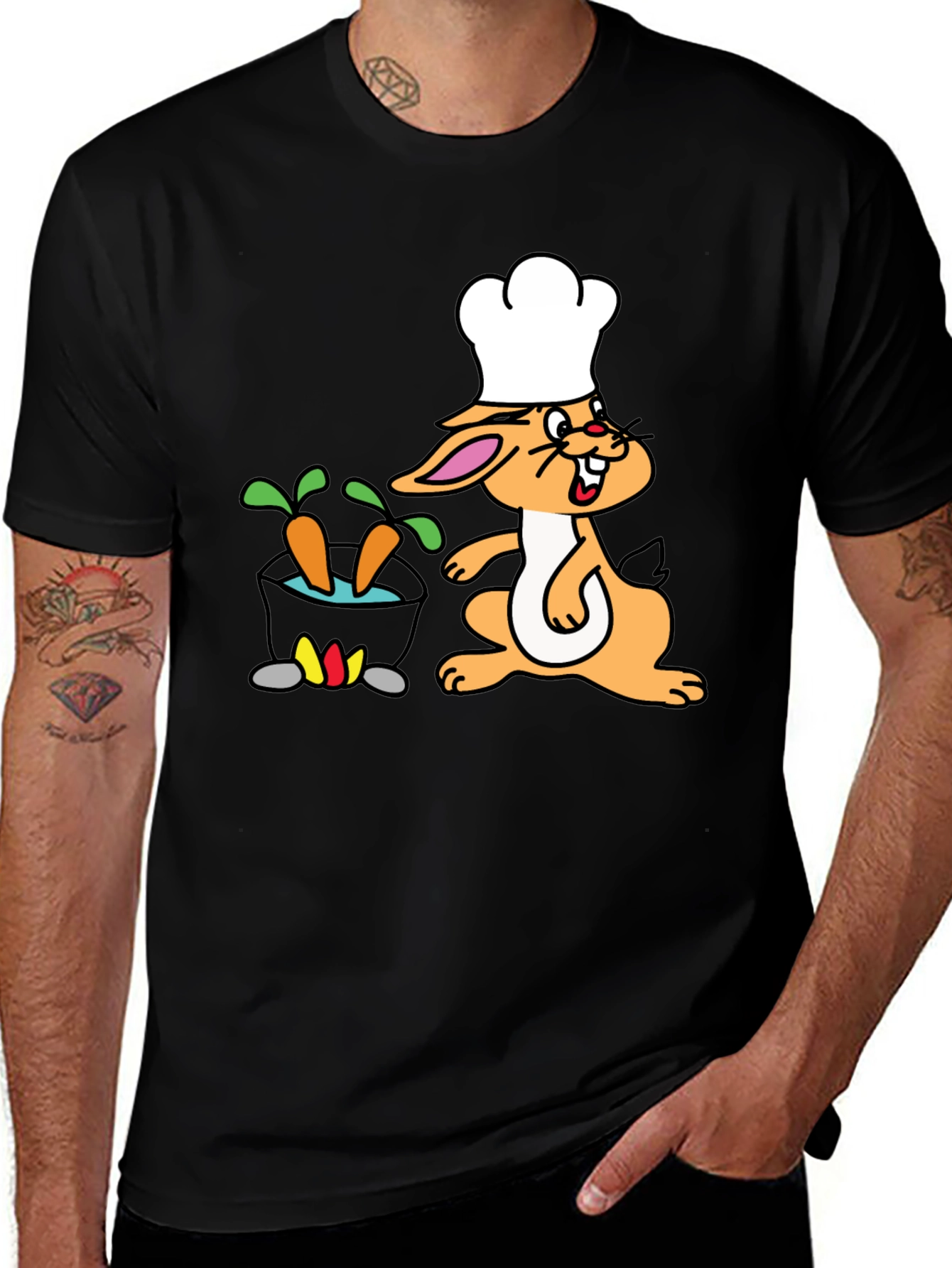 Variant 6 of Chef Bunny T-Shirt - Cook Carrot Stew Funny Tee