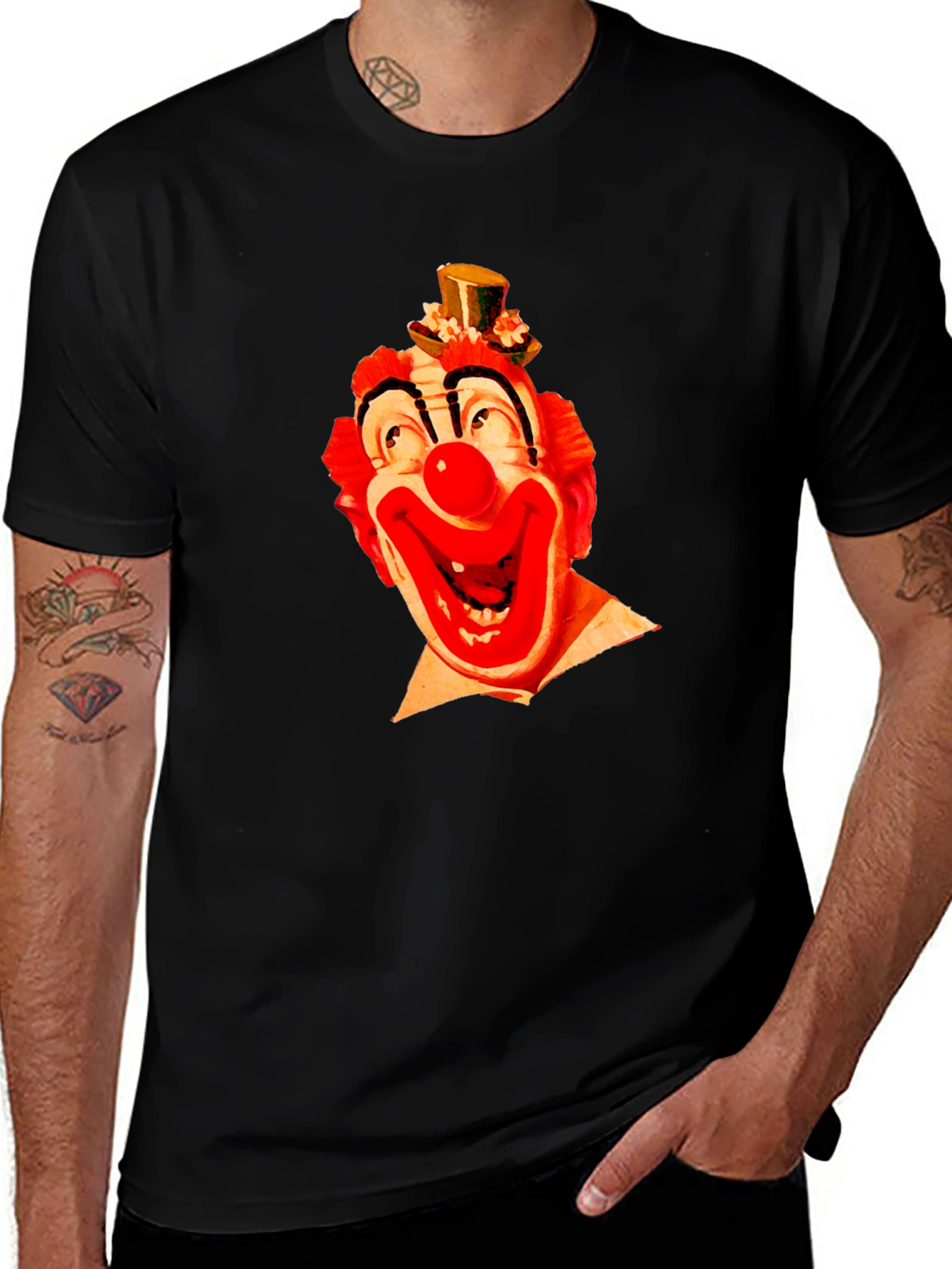 Variant 9 of Clown Face Graphic Black T-Shirt