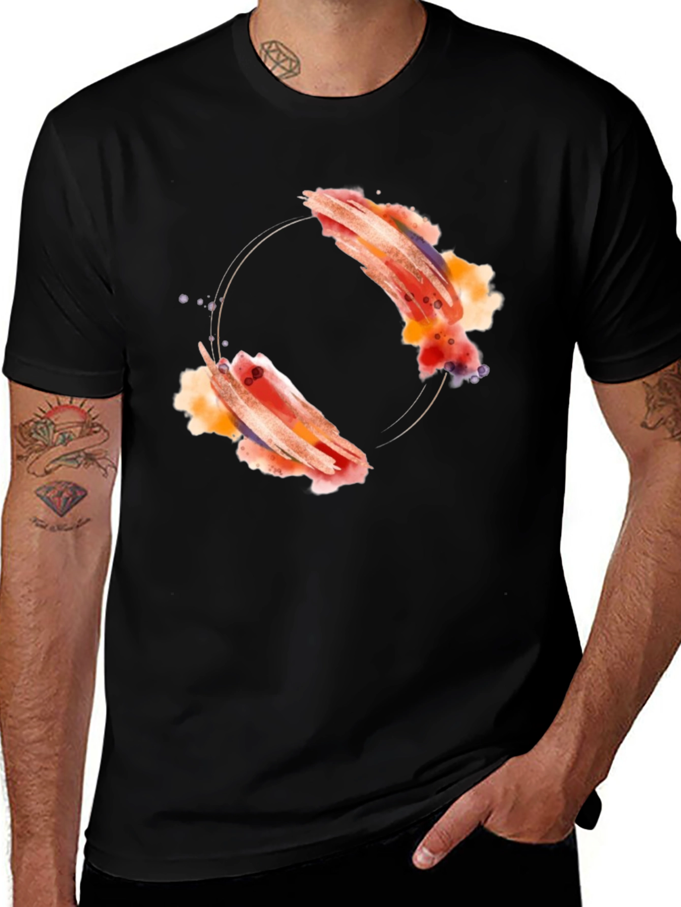 Variant 17 of Abstract Artistic Design Black T-Shirt