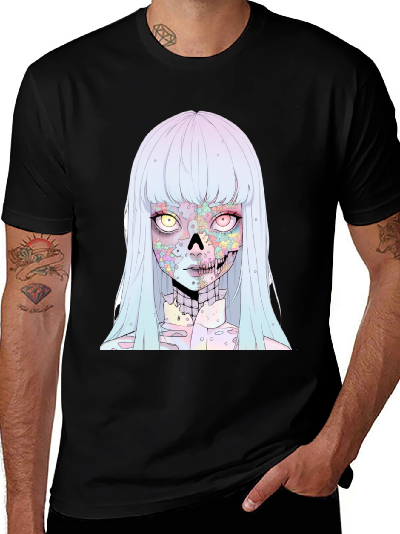 Variant 14 of Edgy Pastel Goth Skeleton T-Shirt