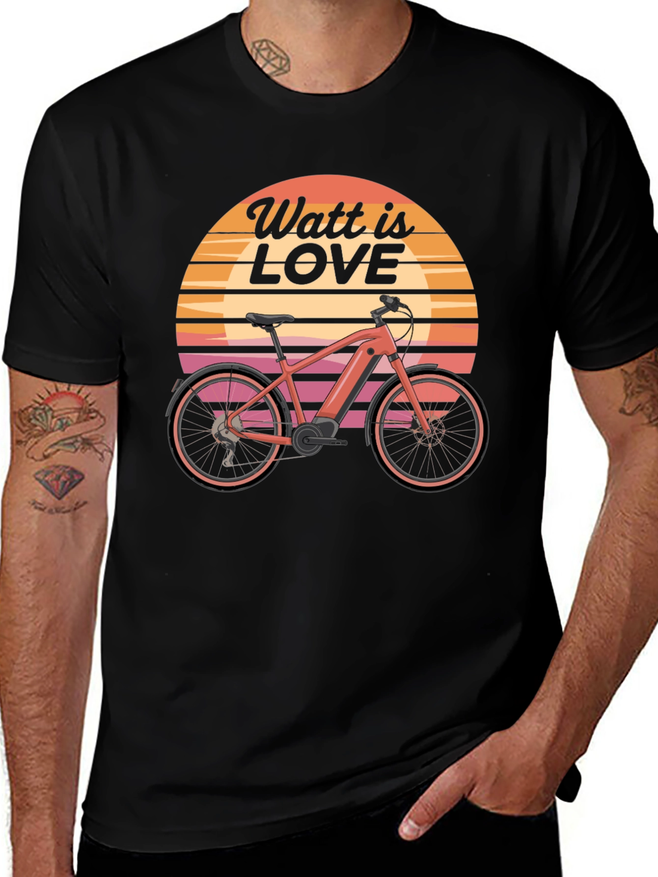 Variant 6 of Watt is Love E-Bike T-Shirt - Retro Style