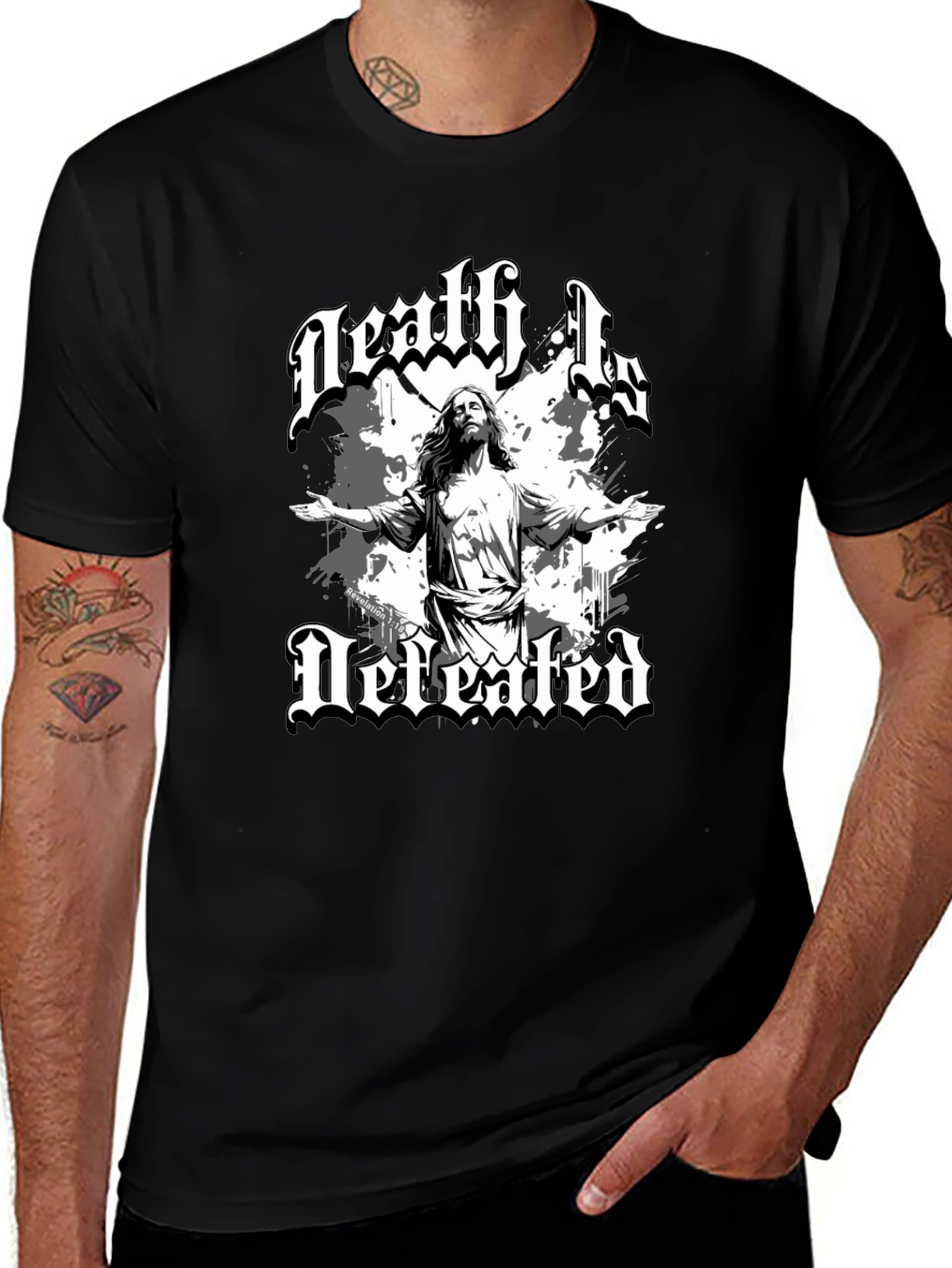 Variant 10 of Death Is Defeated Graphic Tee - Black