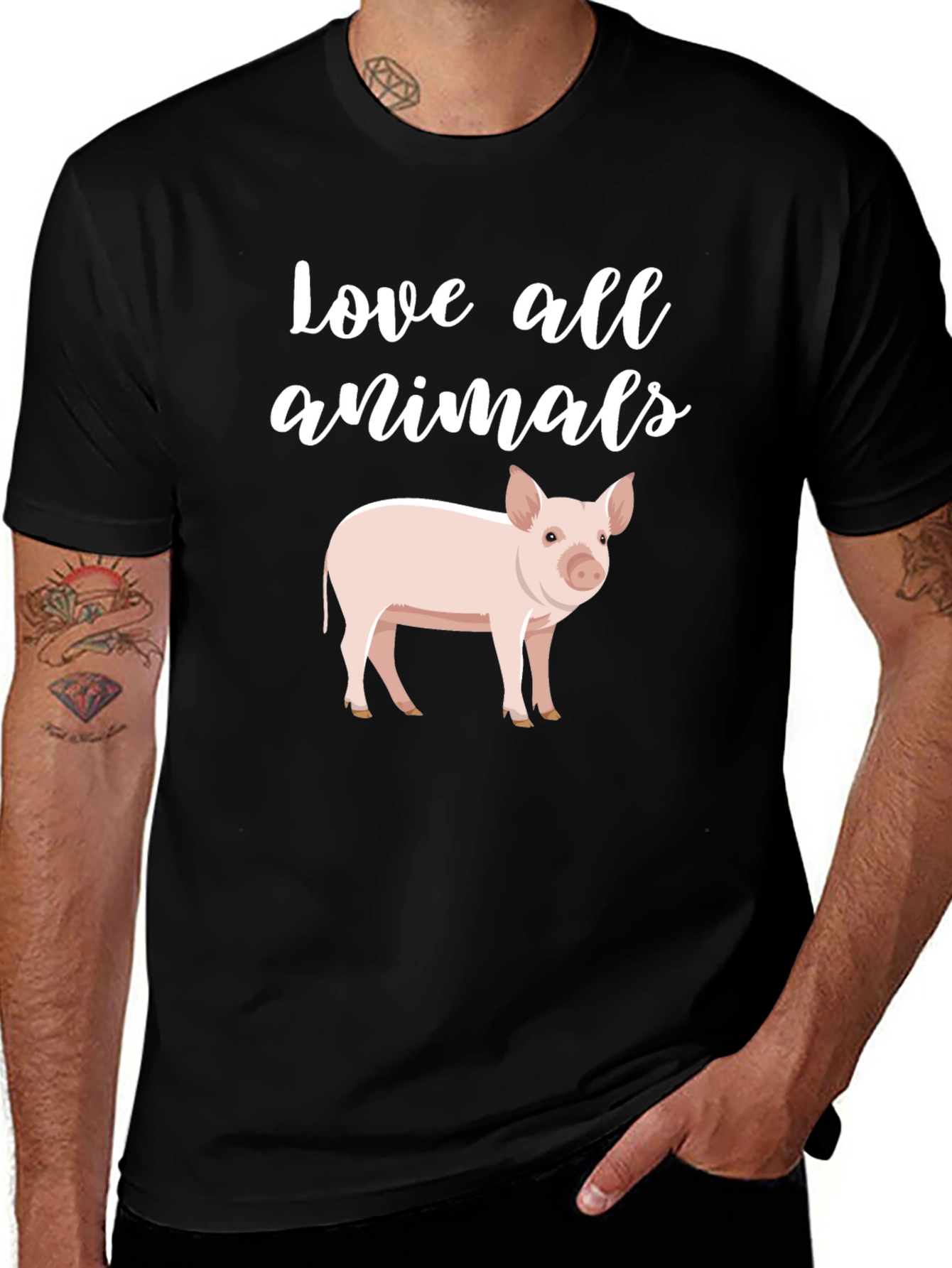 Variant 19 of Love All Animals Pig Graphic T-Shirt