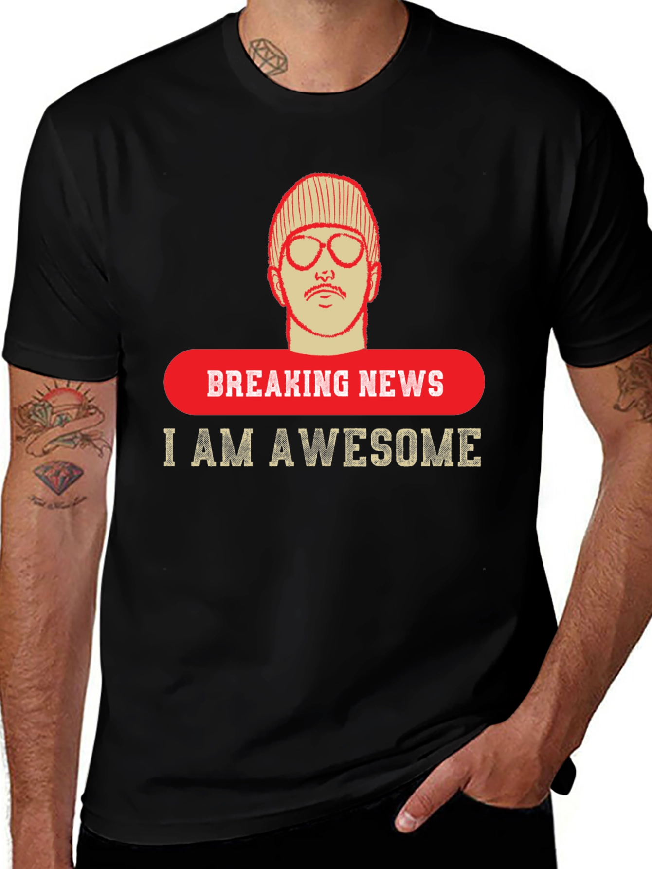 Variant 24 of Breaking News Awesome Graphic T-Shirt